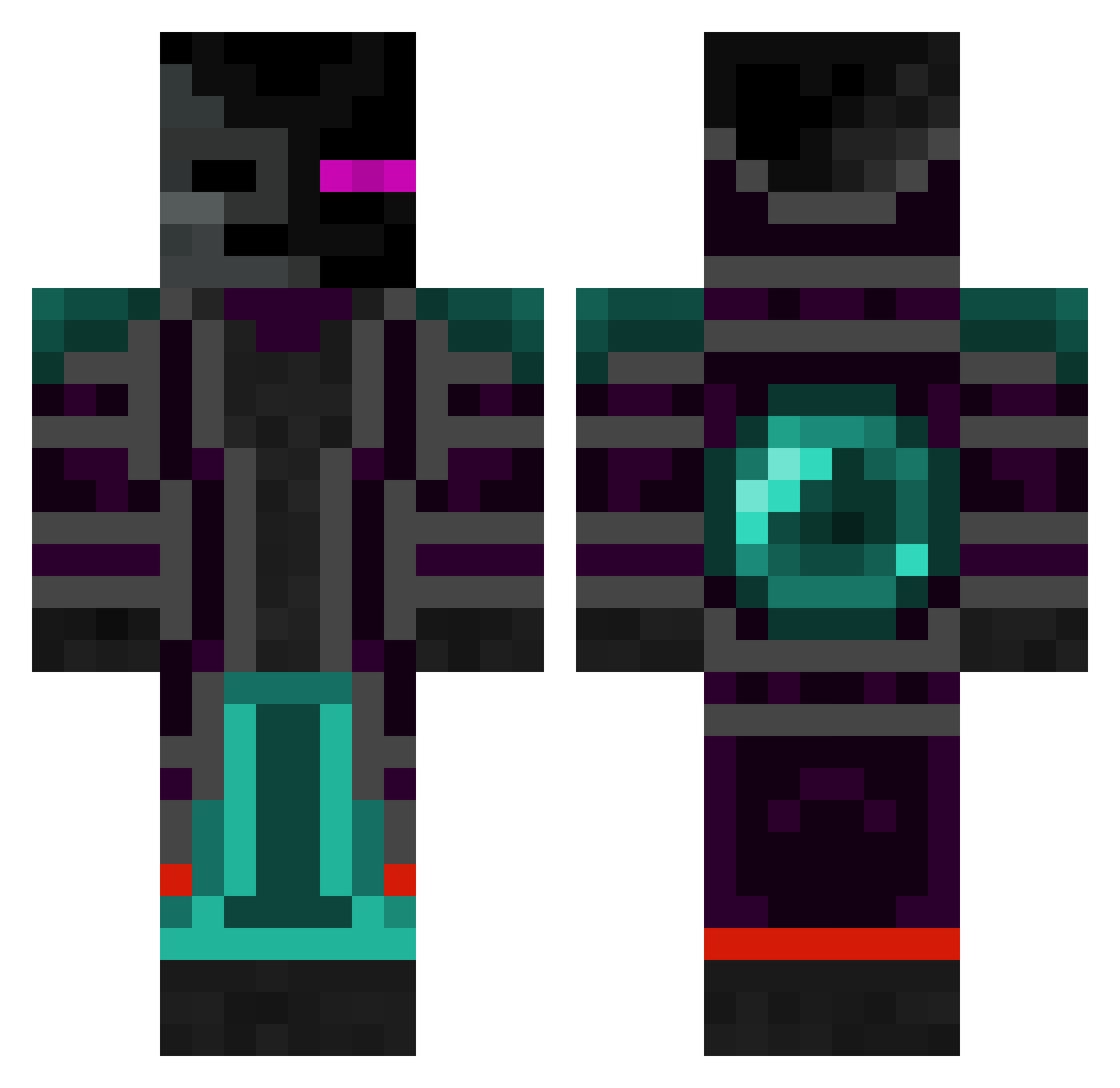 Ugusto Minecraft skin, front and back view