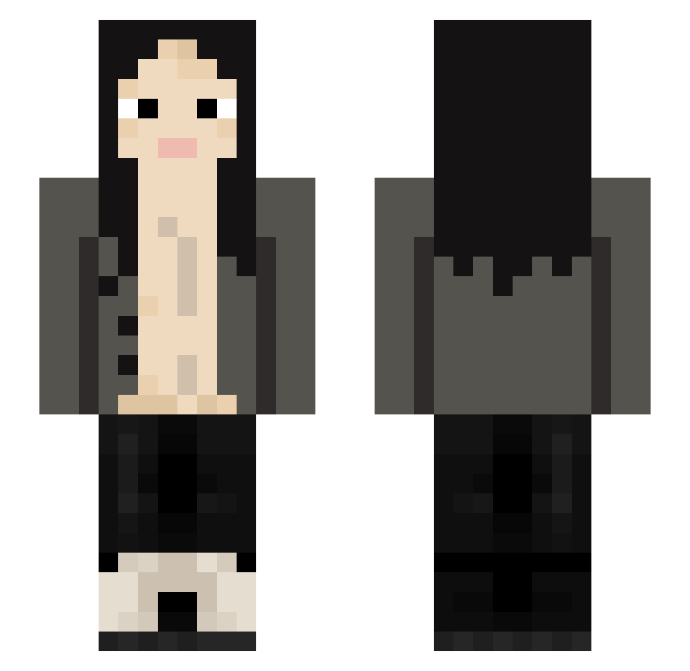 Shankedx Minecraft skin, front and back view