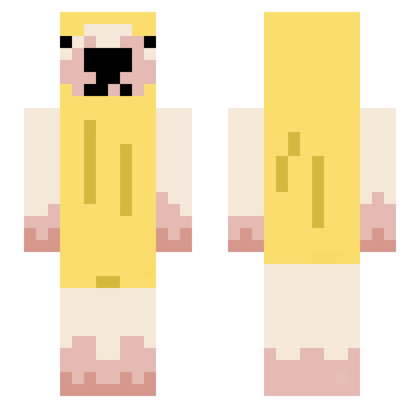 sushiita Minecraft skin, front and back view