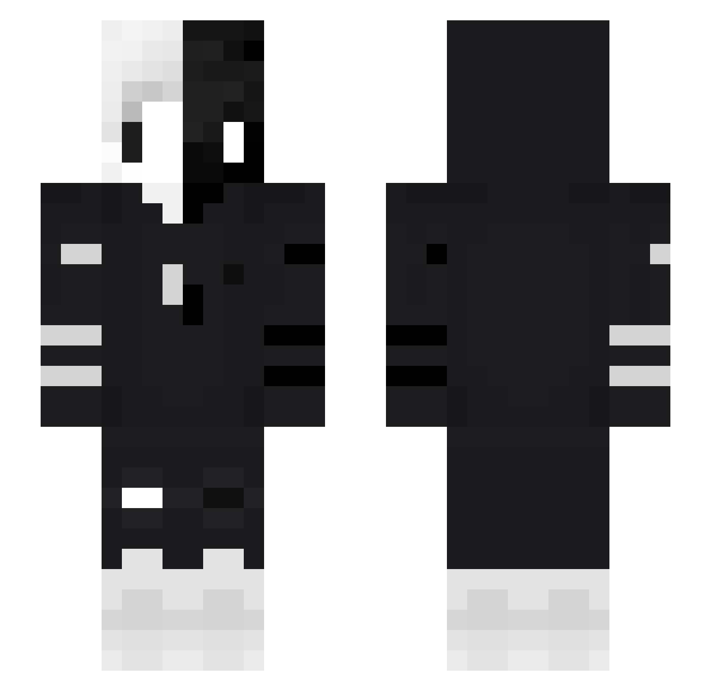 Disambiguate Minecraft skin, front and back view