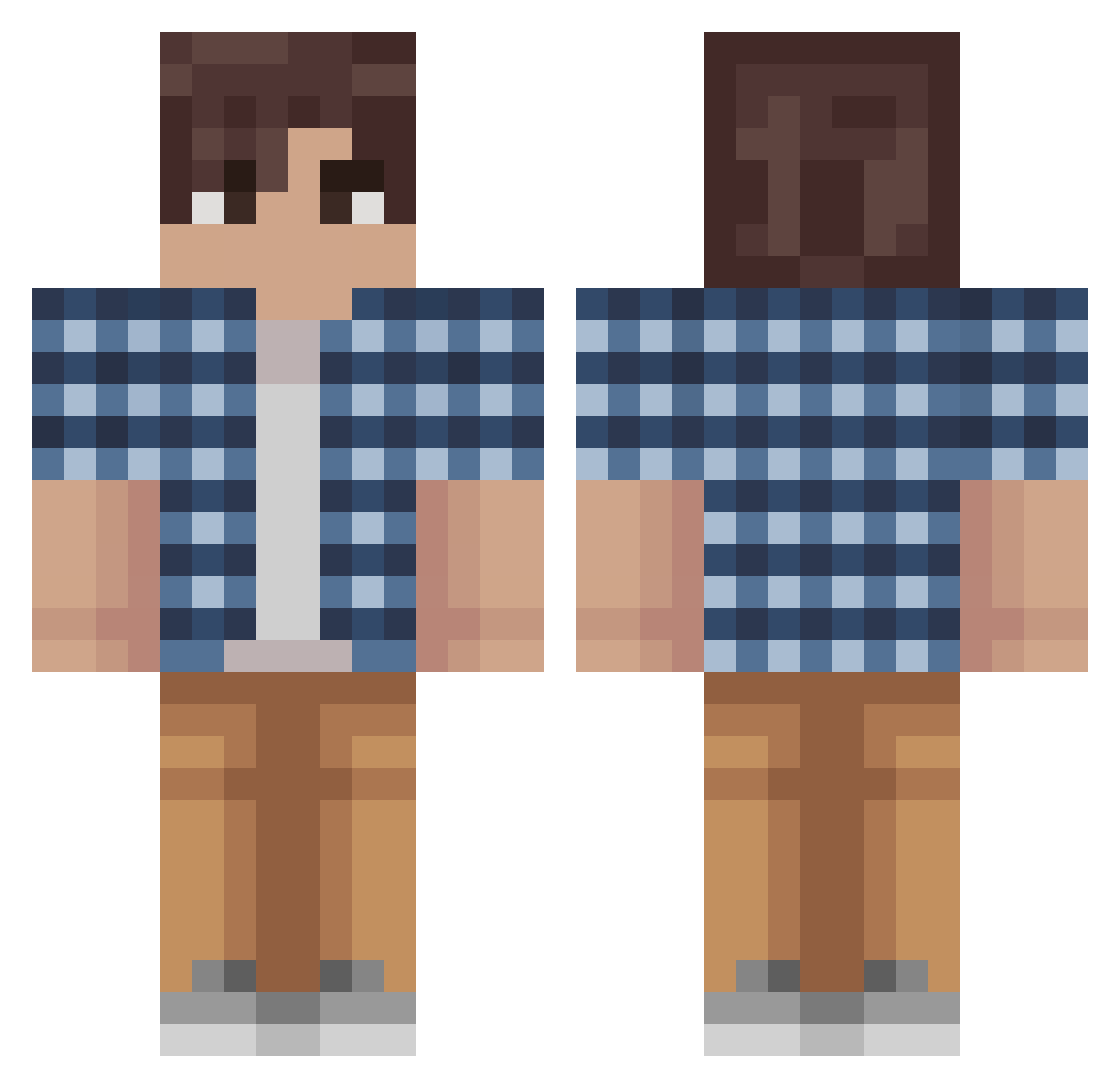 Kunay07 Minecraft skin, front and back view