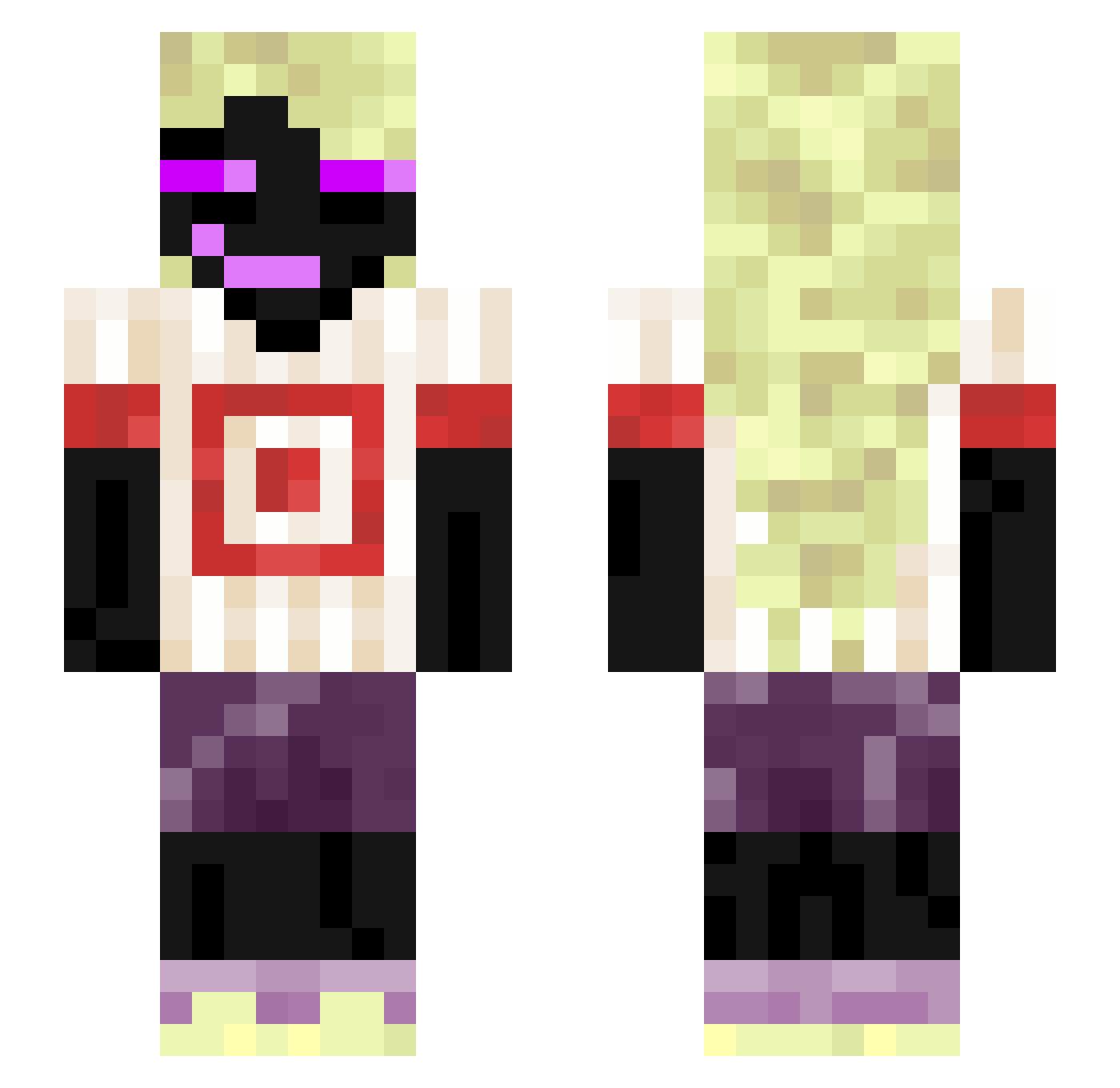 LongDragonEyes Minecraft skin, front and back view