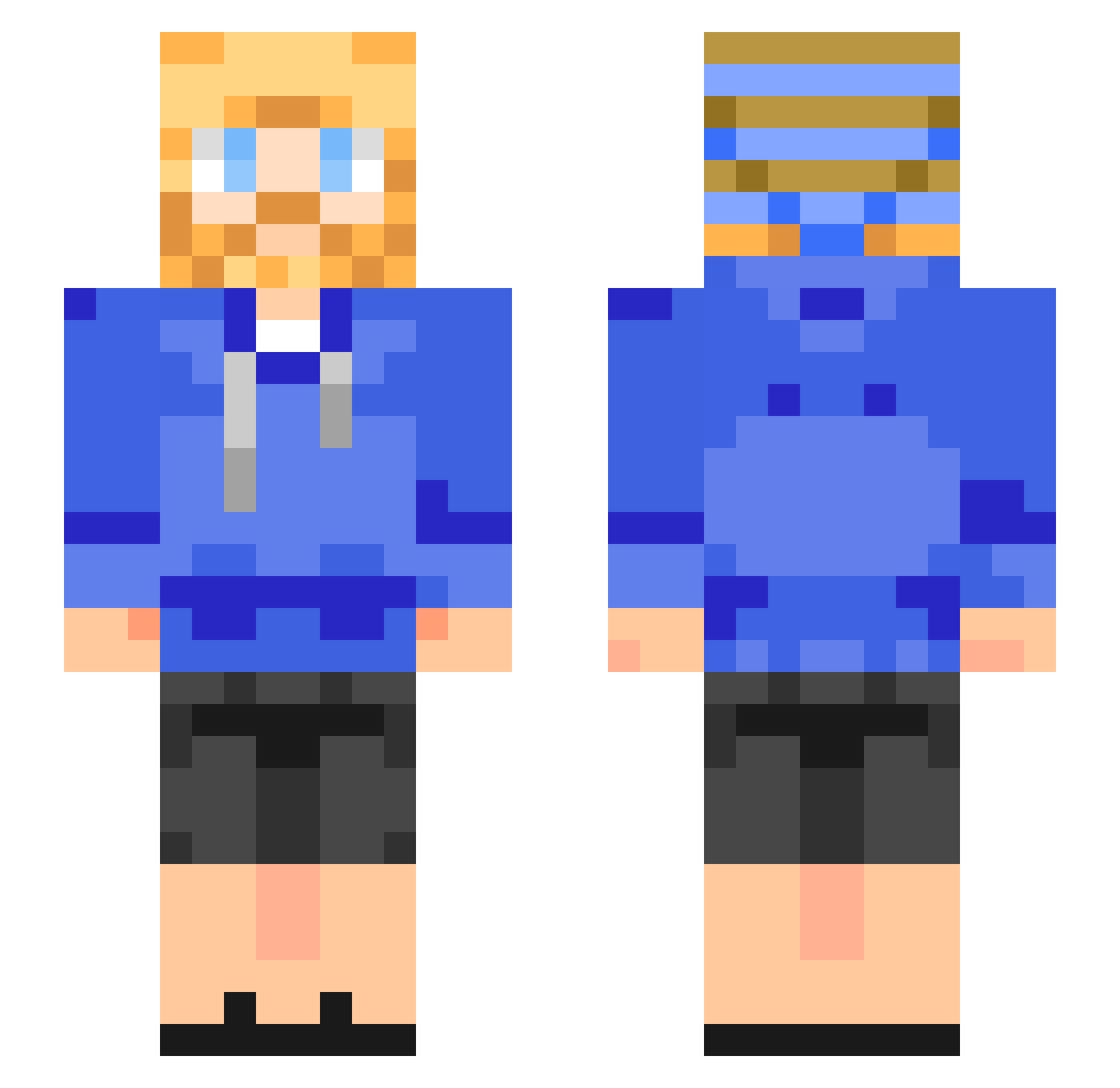 xTrewx Minecraft skin, front and back view