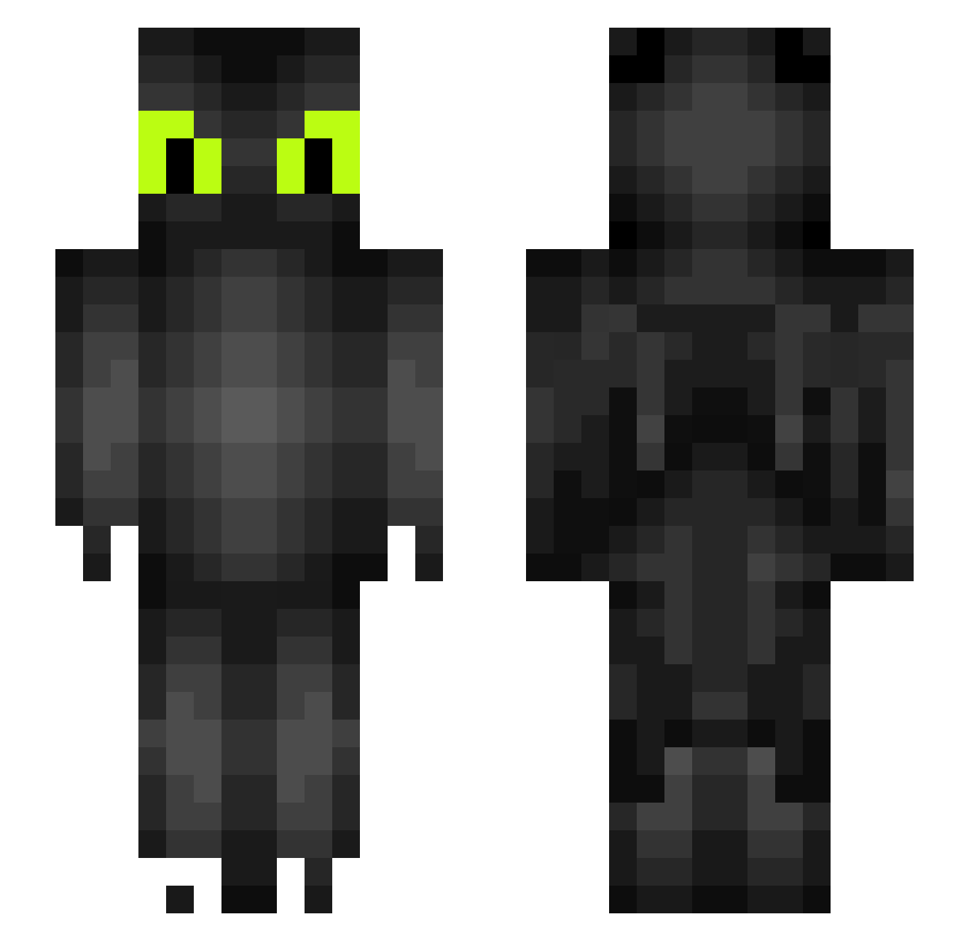 DelayedShade Minecraft skin, front and back view
