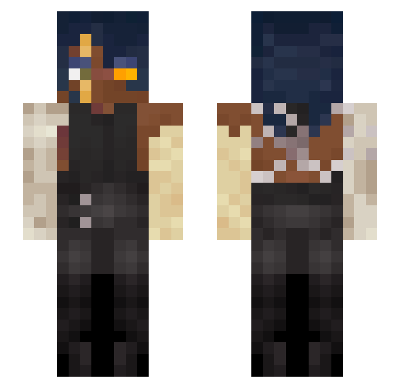 Poisson_Lotus Minecraft skin, front and back view