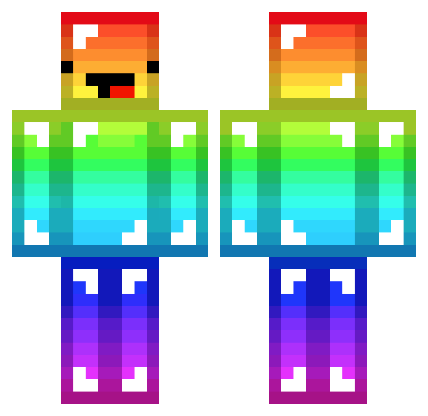 Pjokke2001 Minecraft skin, front and back view