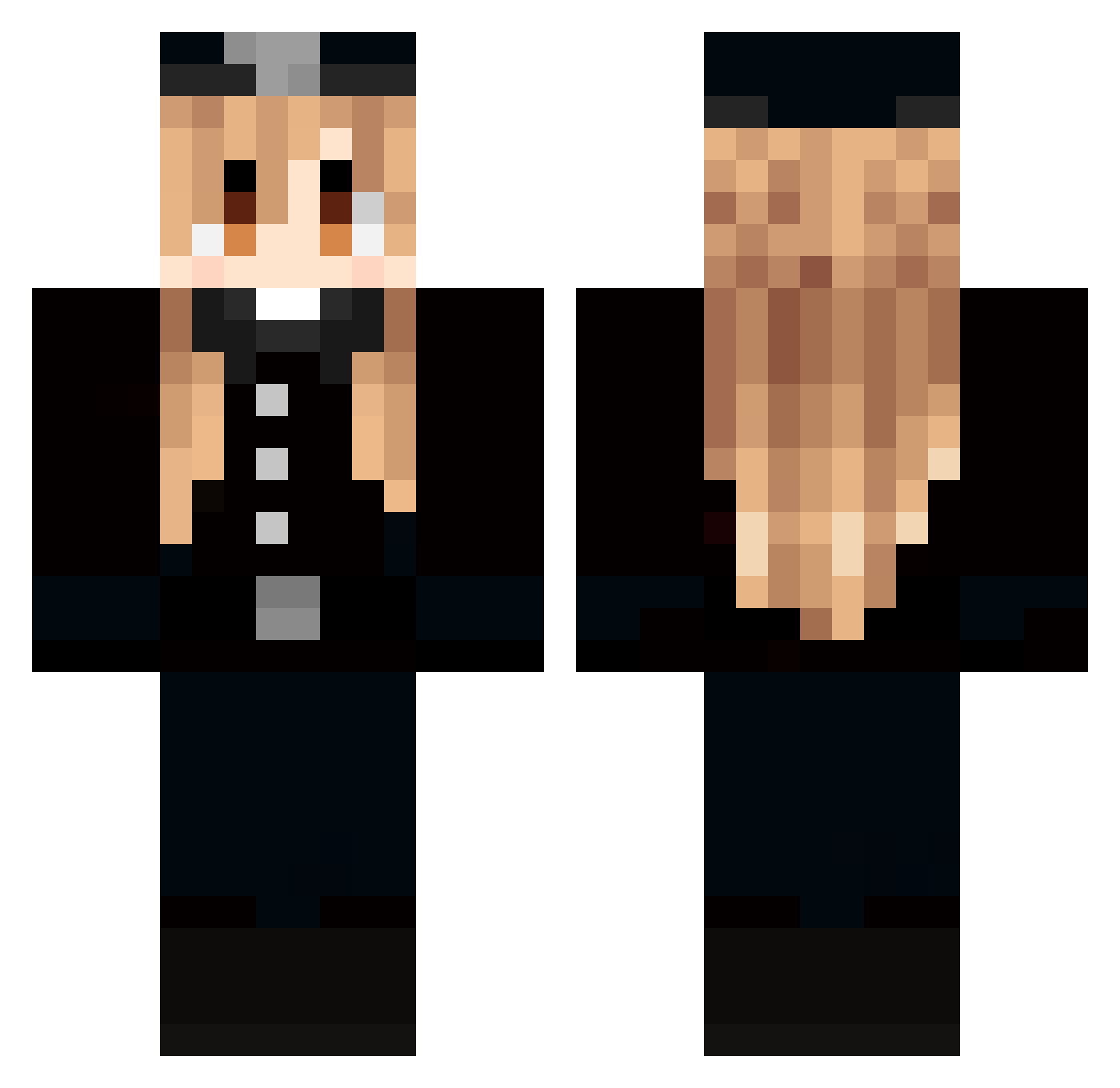yBlast Minecraft skin, front and back view