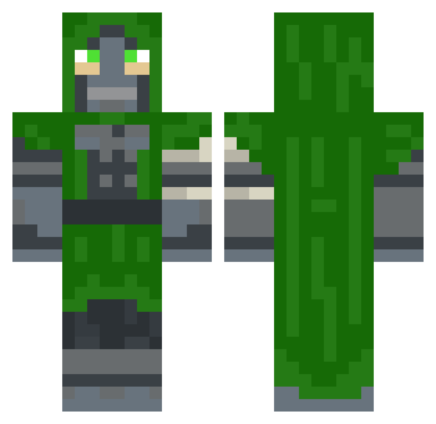 deirah Minecraft skin, front and back view
