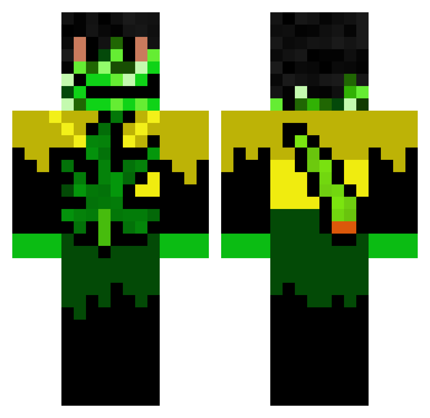 illegaIsubstance Minecraft skin, front and back view