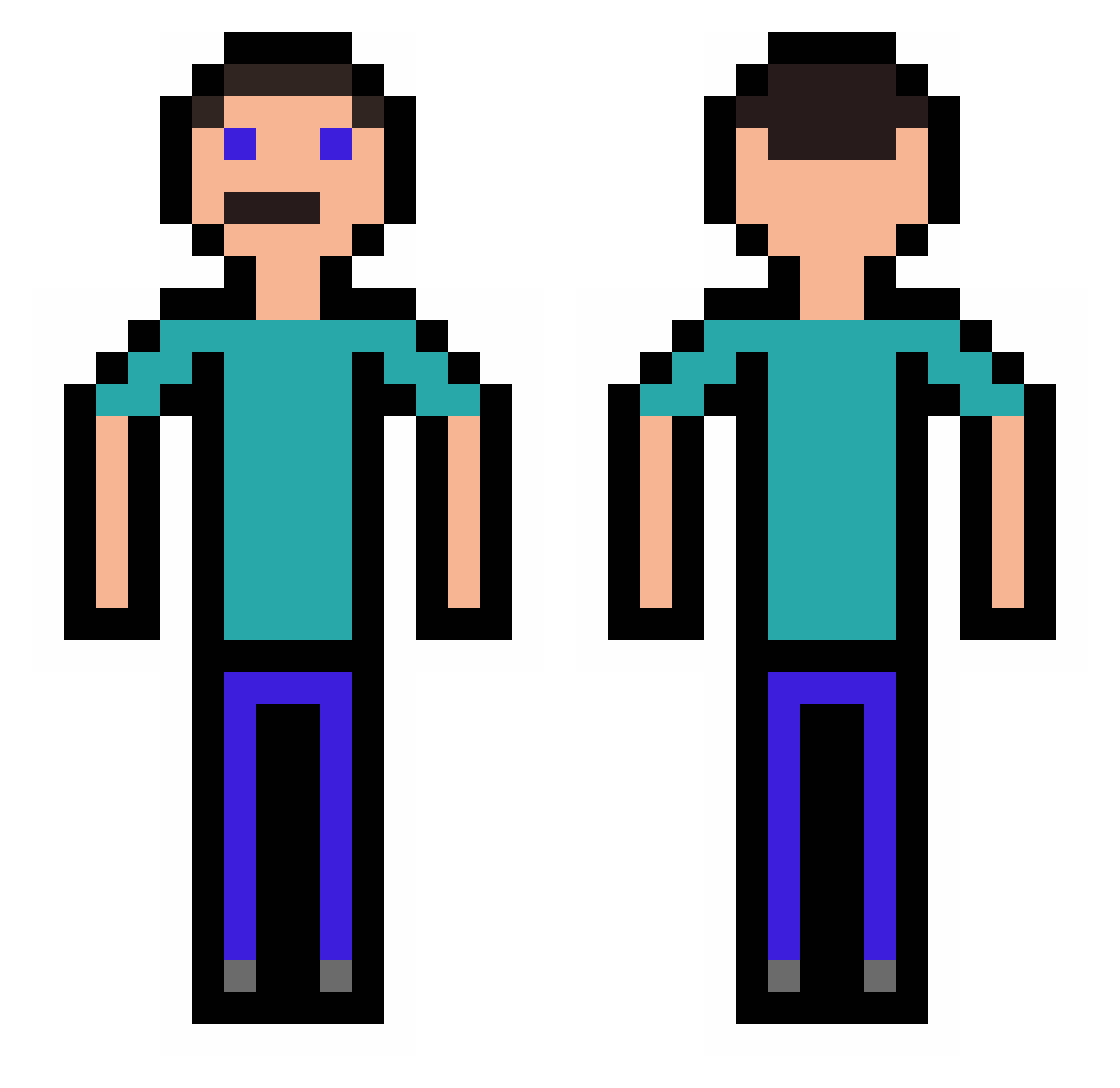 Theus_KoD Minecraft skin, front and back view