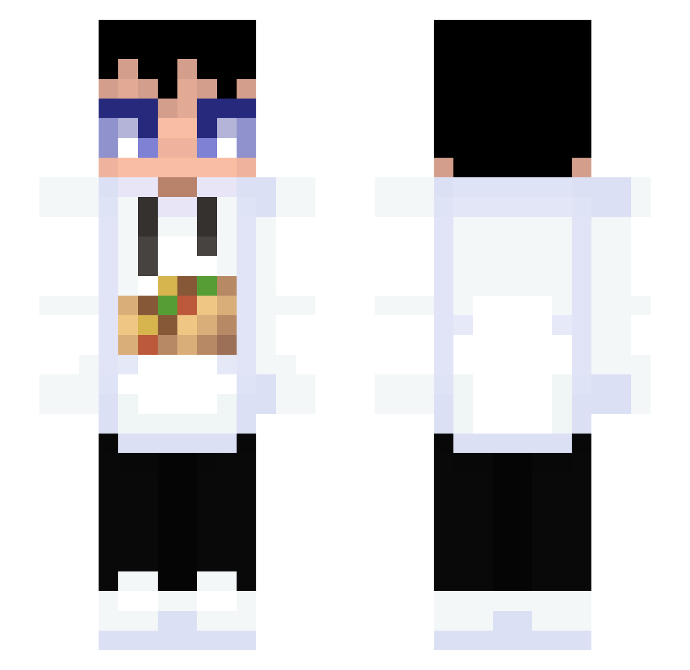 SoyWardOh Minecraft skin, front and back view