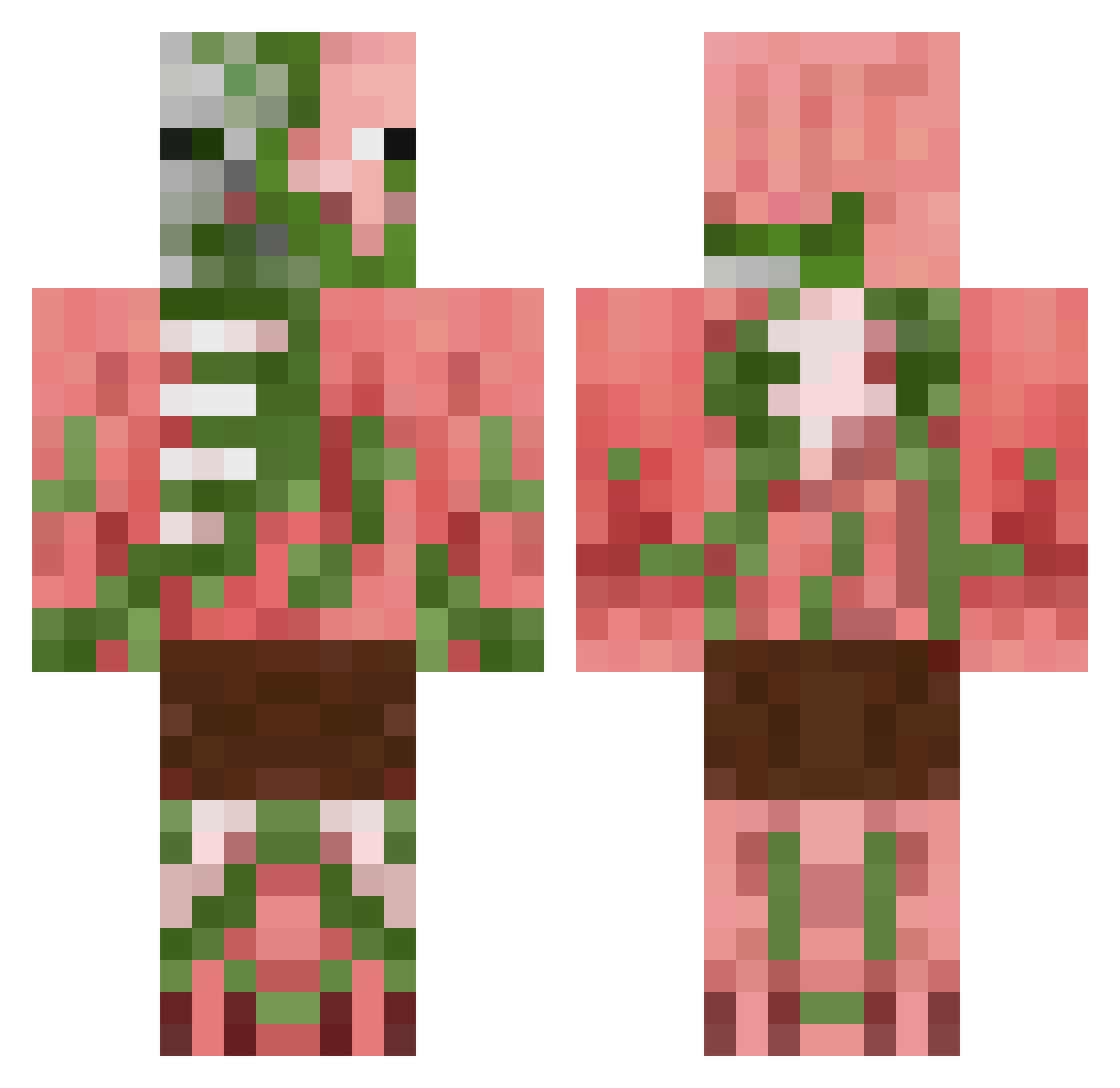 P_i_p_o_ Minecraft skin, front and back view
