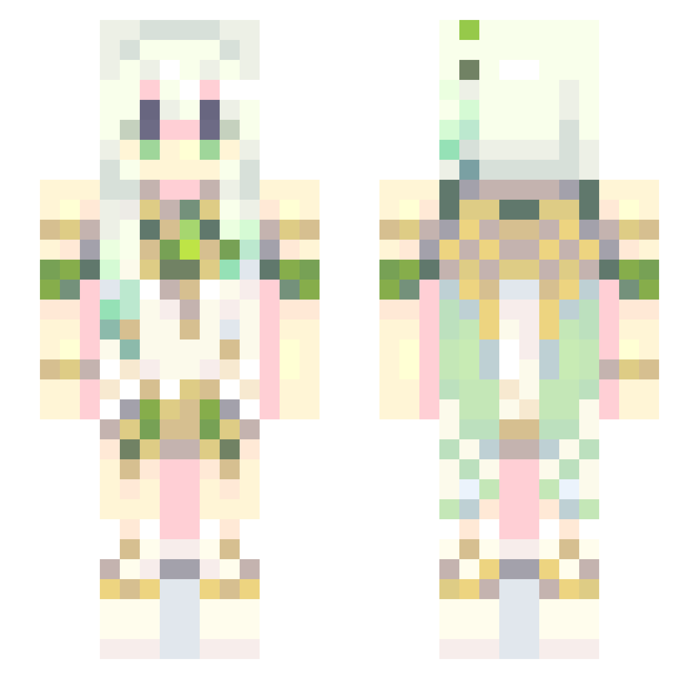 Xiaocaihua520 Minecraft skin, front and back view