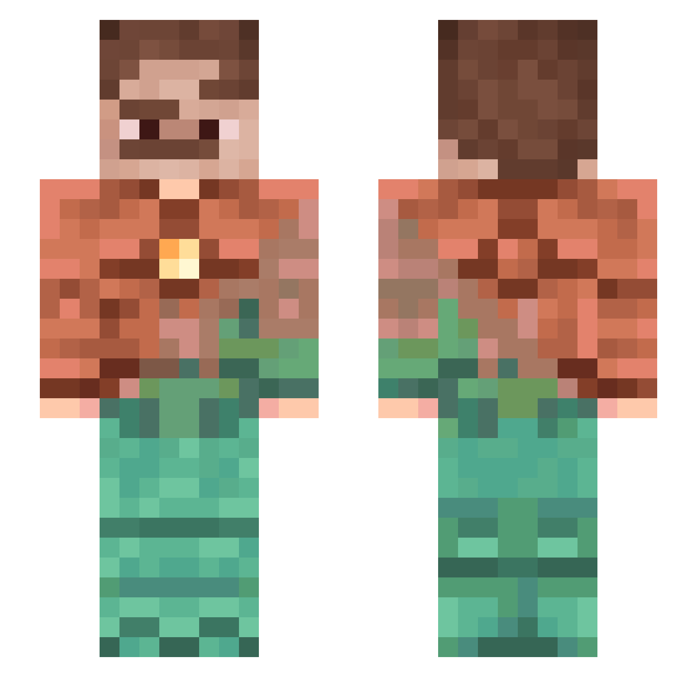 Hylonia Minecraft skin, front and back view