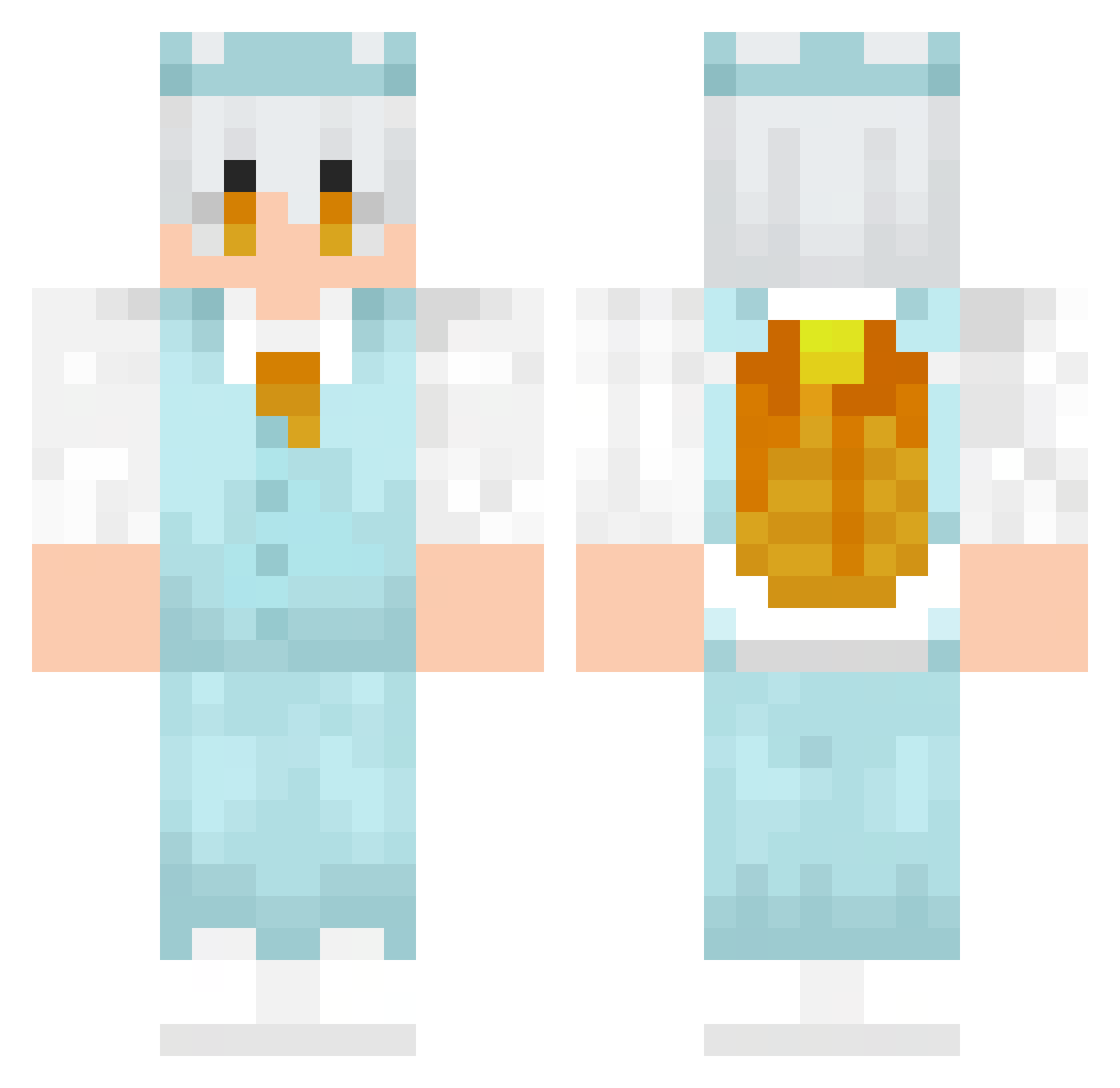 Getomc Minecraft skin, front and back view