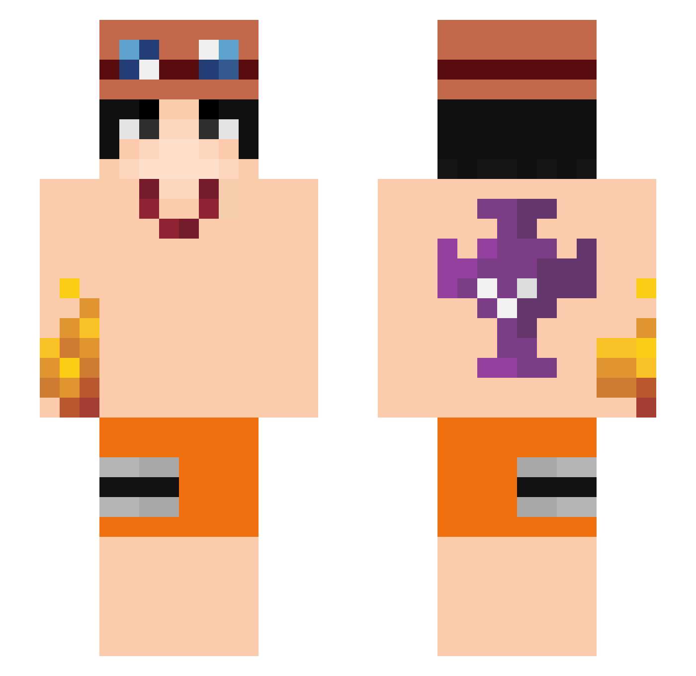 jderebus Minecraft skin, front and back view