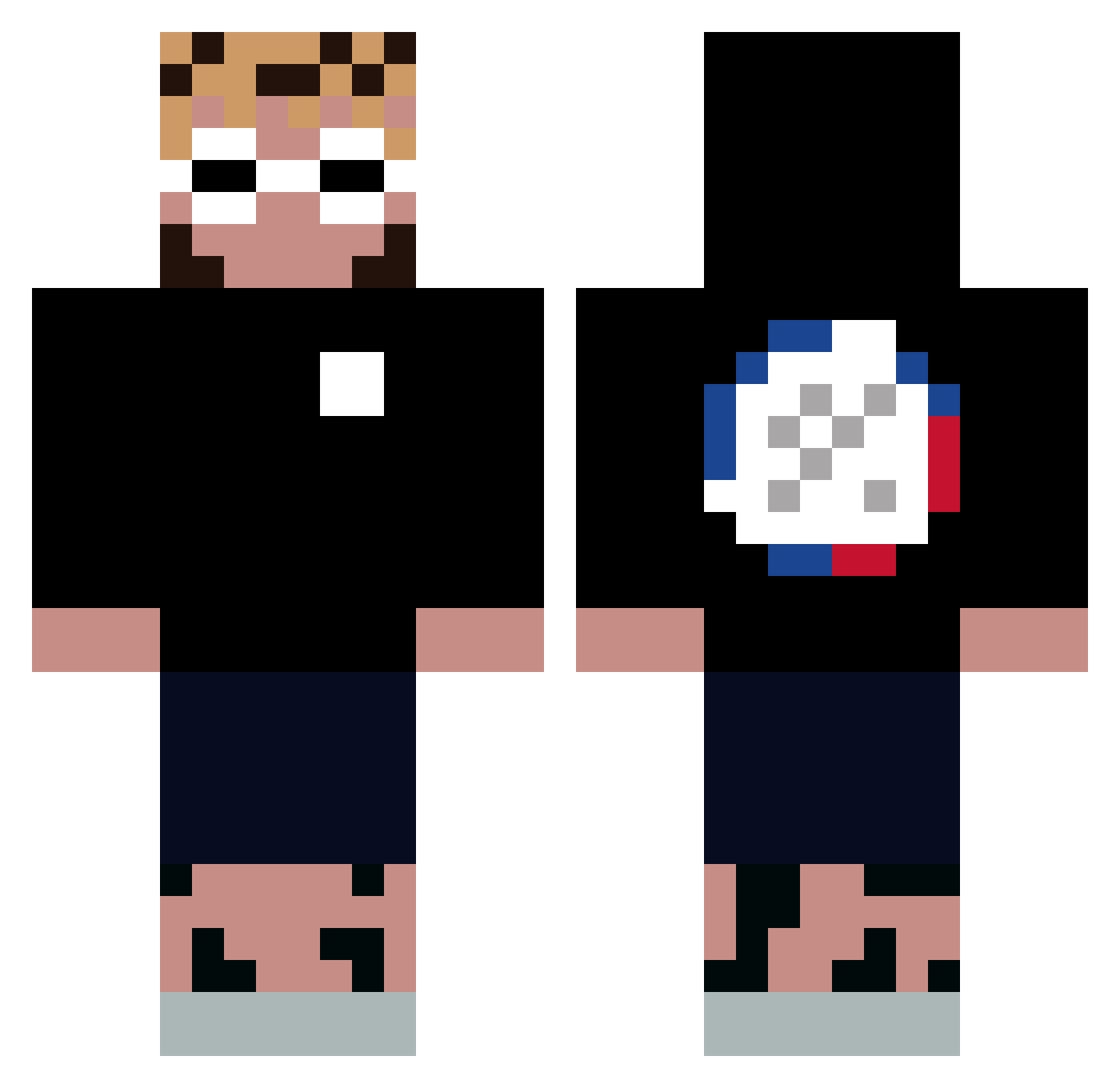 Baum187 Minecraft skin, front and back view