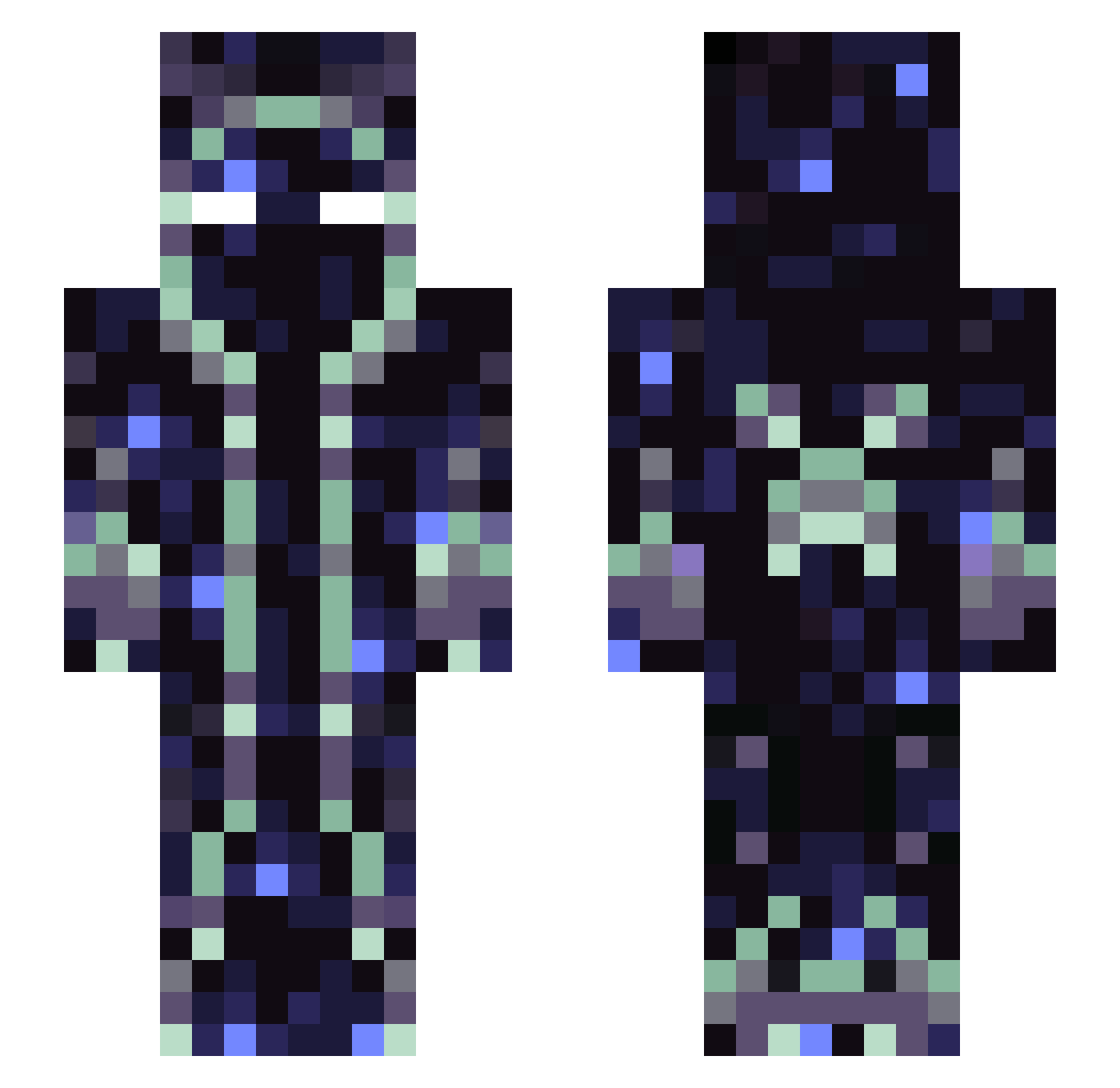 TheAmberFlame1 Minecraft skin, front and back view