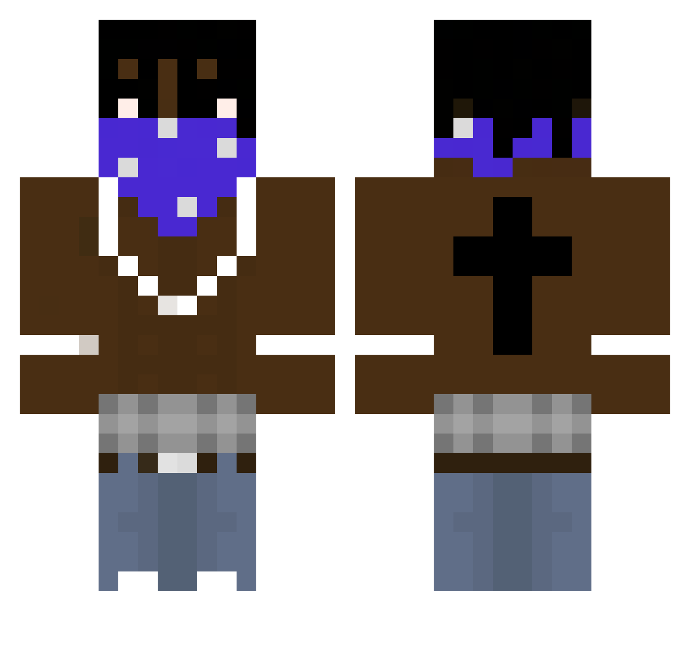 kryhaa Minecraft skin, front and back view