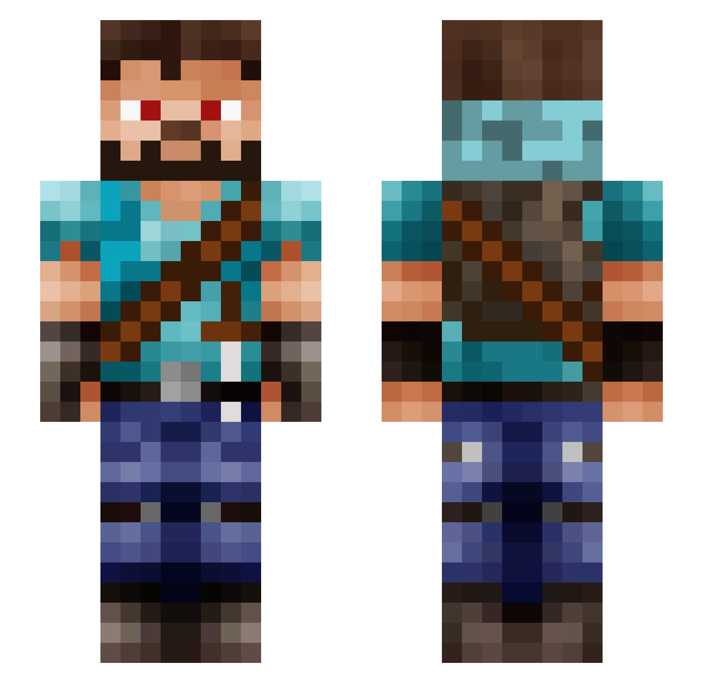 Sonecarc Minecraft skin, front and back view