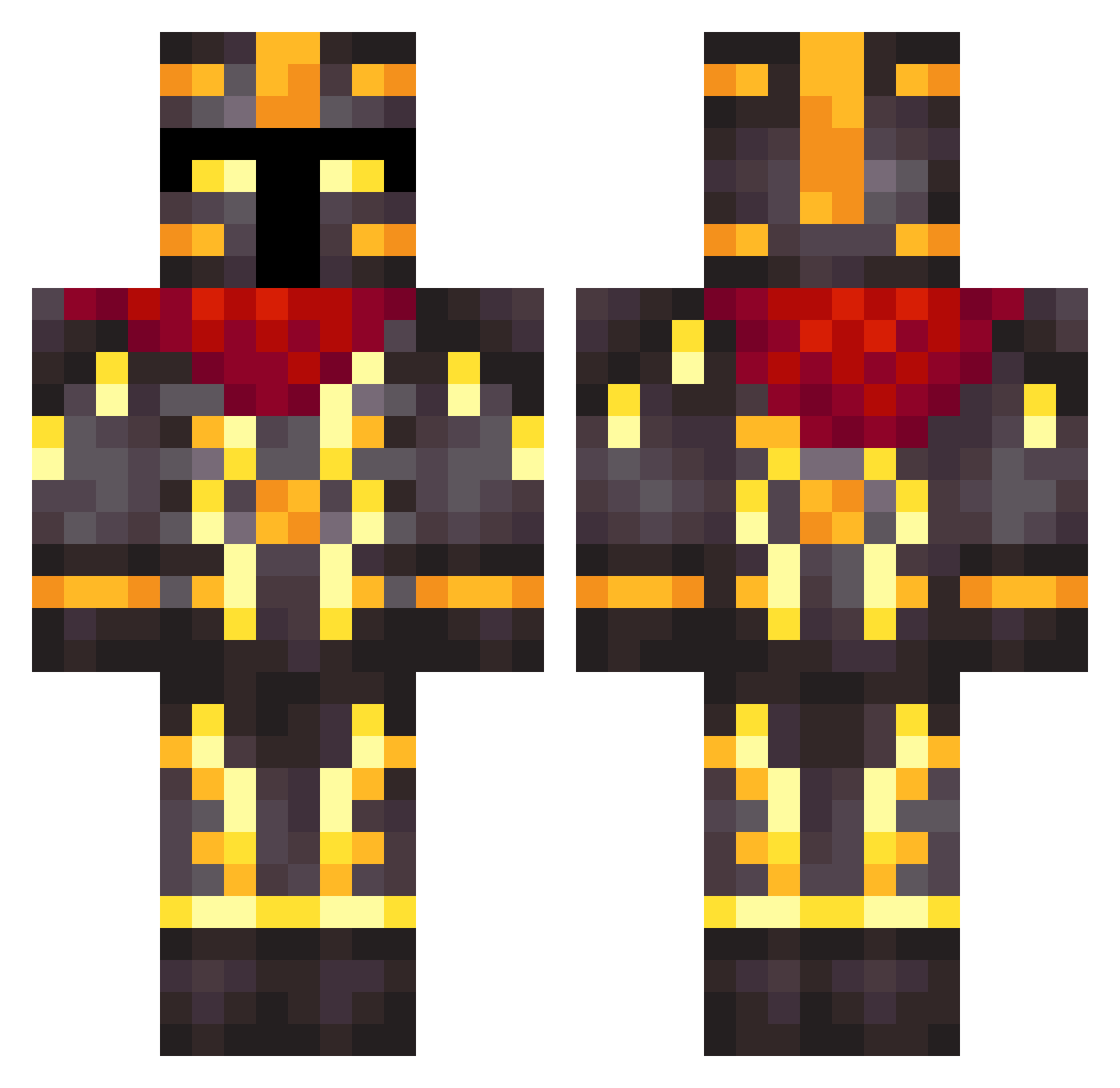 iAmAllPixels Minecraft skin, front and back view