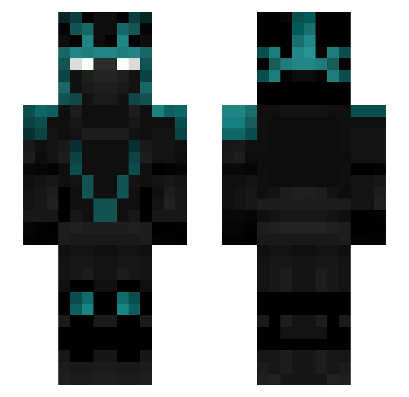 SlideToUnlock Minecraft skin, front and back view
