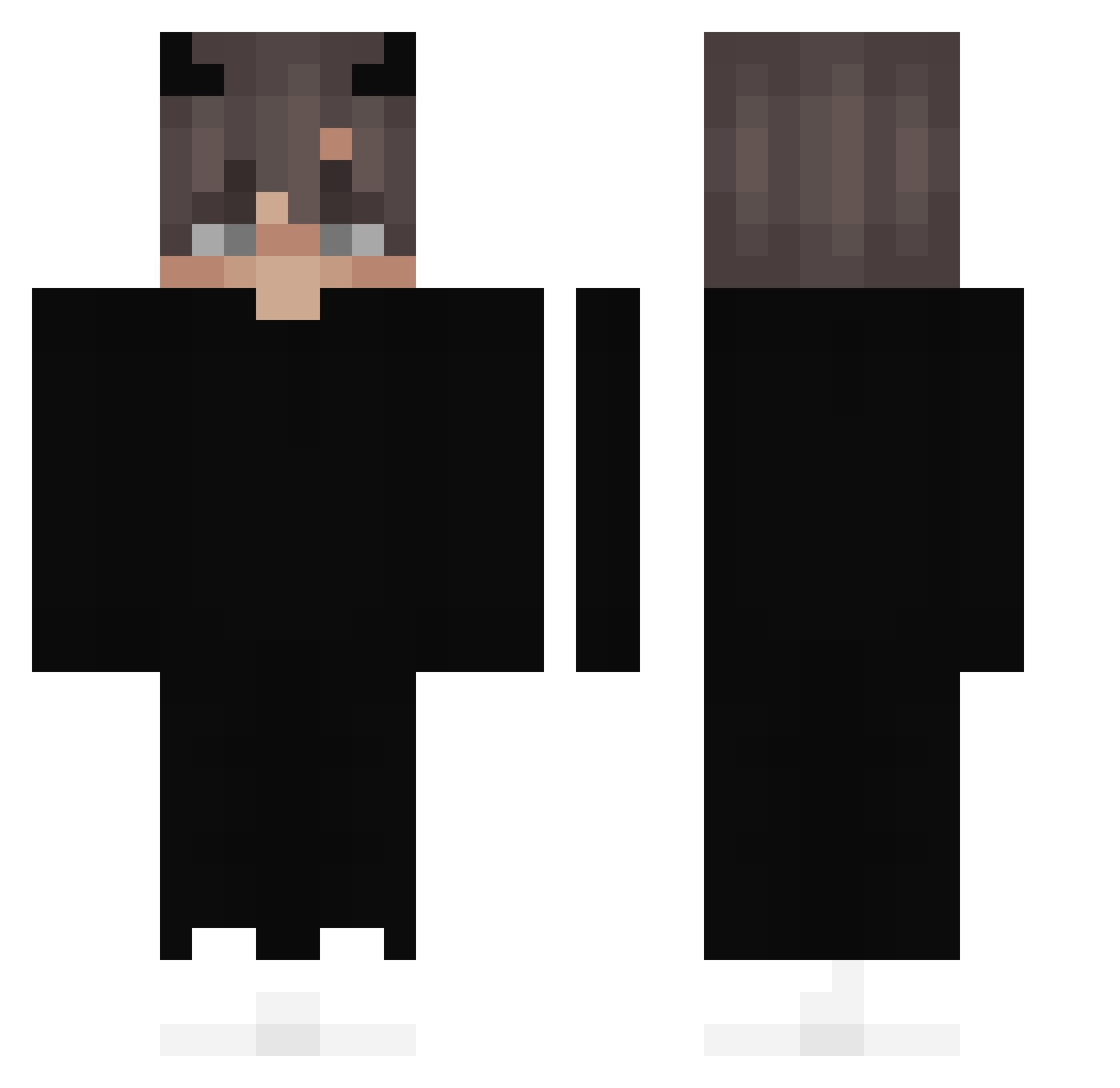 Wallkker Minecraft skin, front and back view