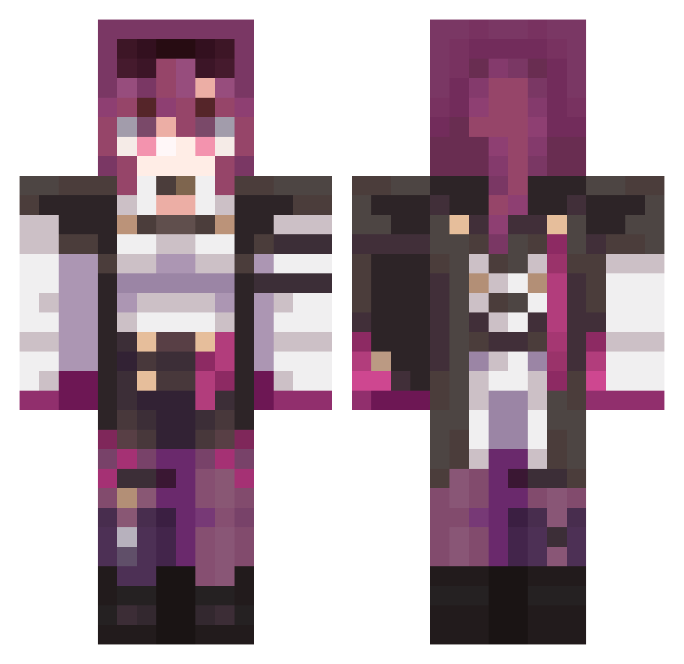 Grandom777 Minecraft skin, front and back view