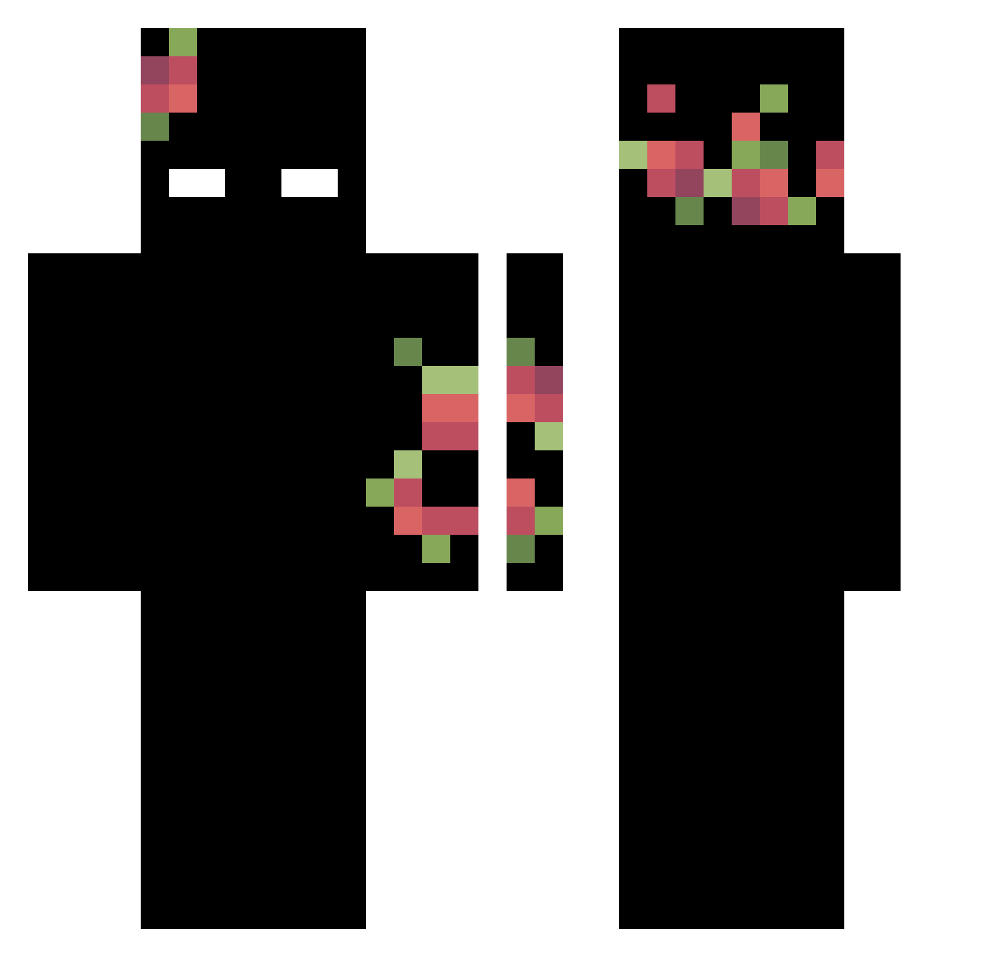 t3qu1l4sunr1s3 Minecraft skin, front and back view