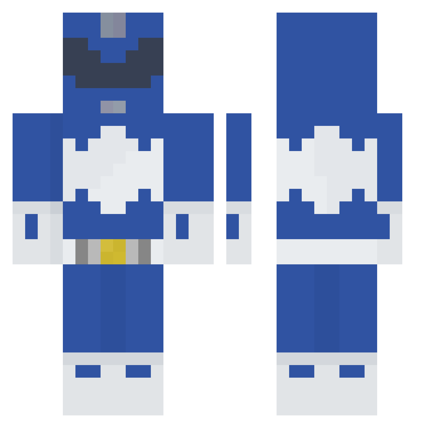 Boosted_Toaster Minecraft skin, front and back view