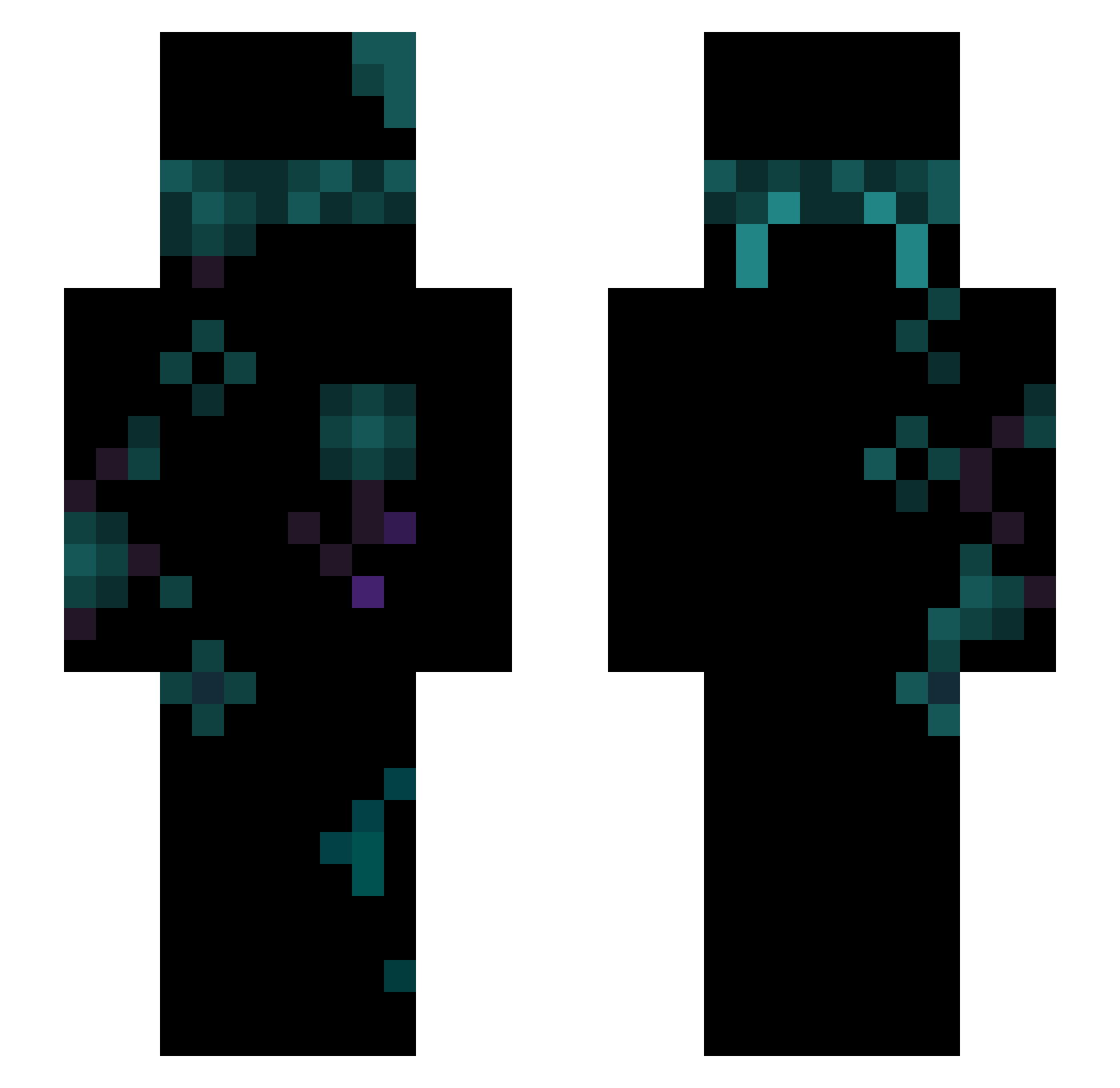 WitherSkelle Minecraft skin, front and back view