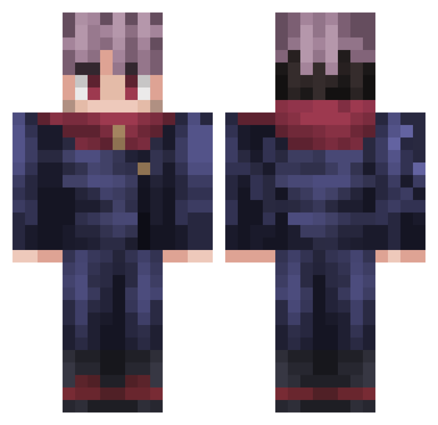 Mapleoa Minecraft skin, front and back view
