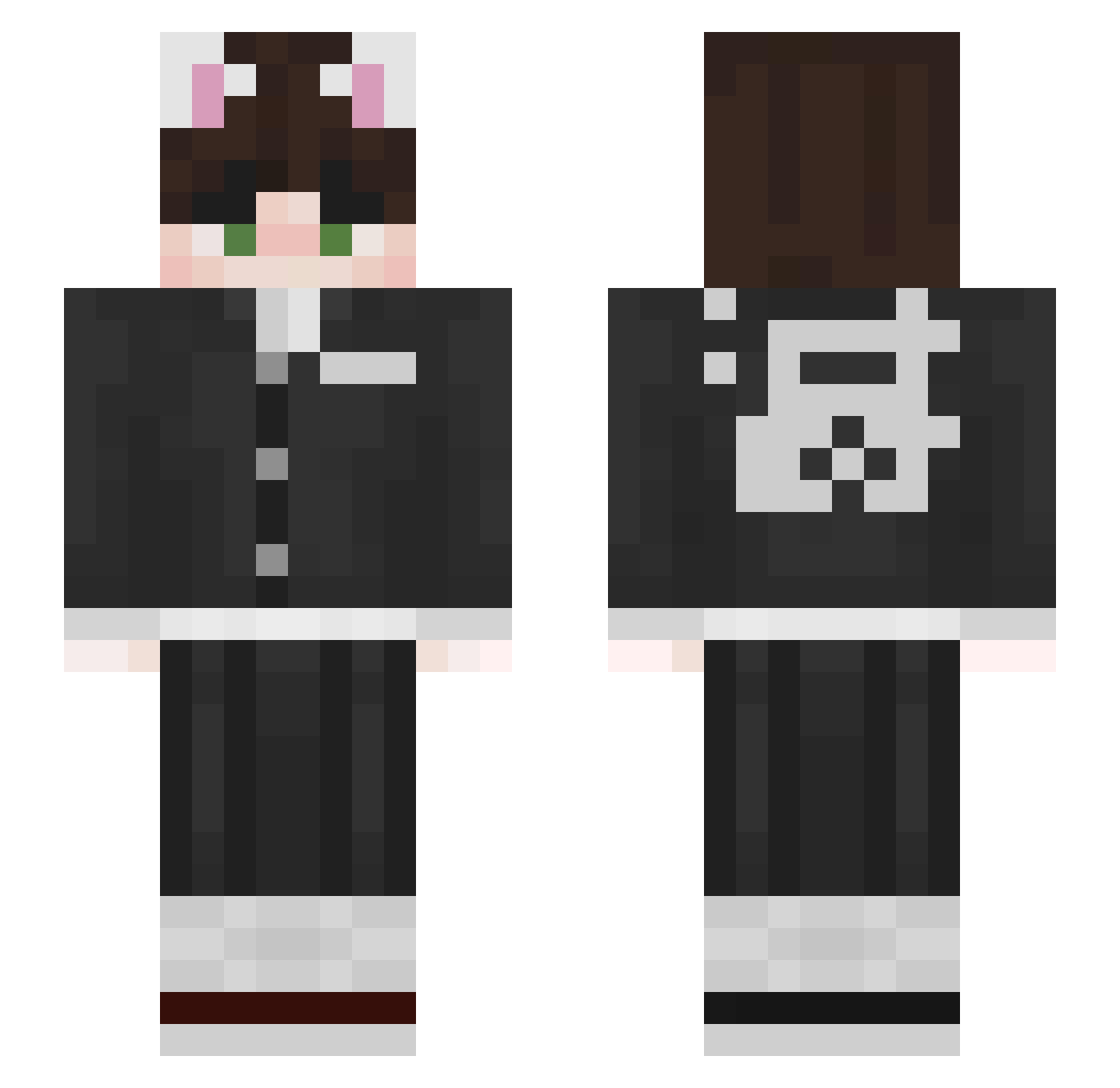 wast3ful Minecraft skin, front and back view
