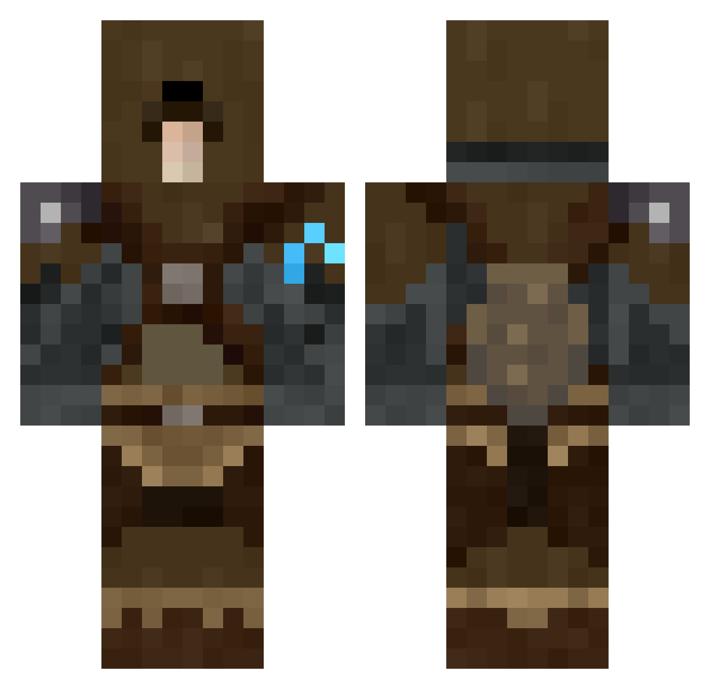 lucazzx Minecraft skin, front and back view