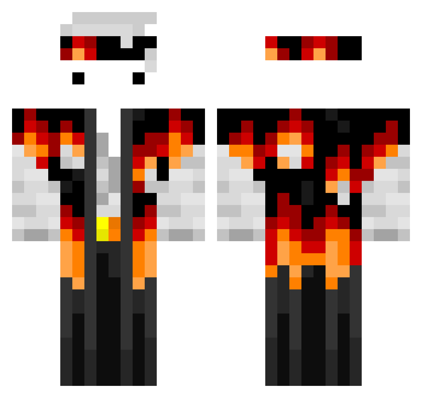 SacArM Minecraft skin, front and back view