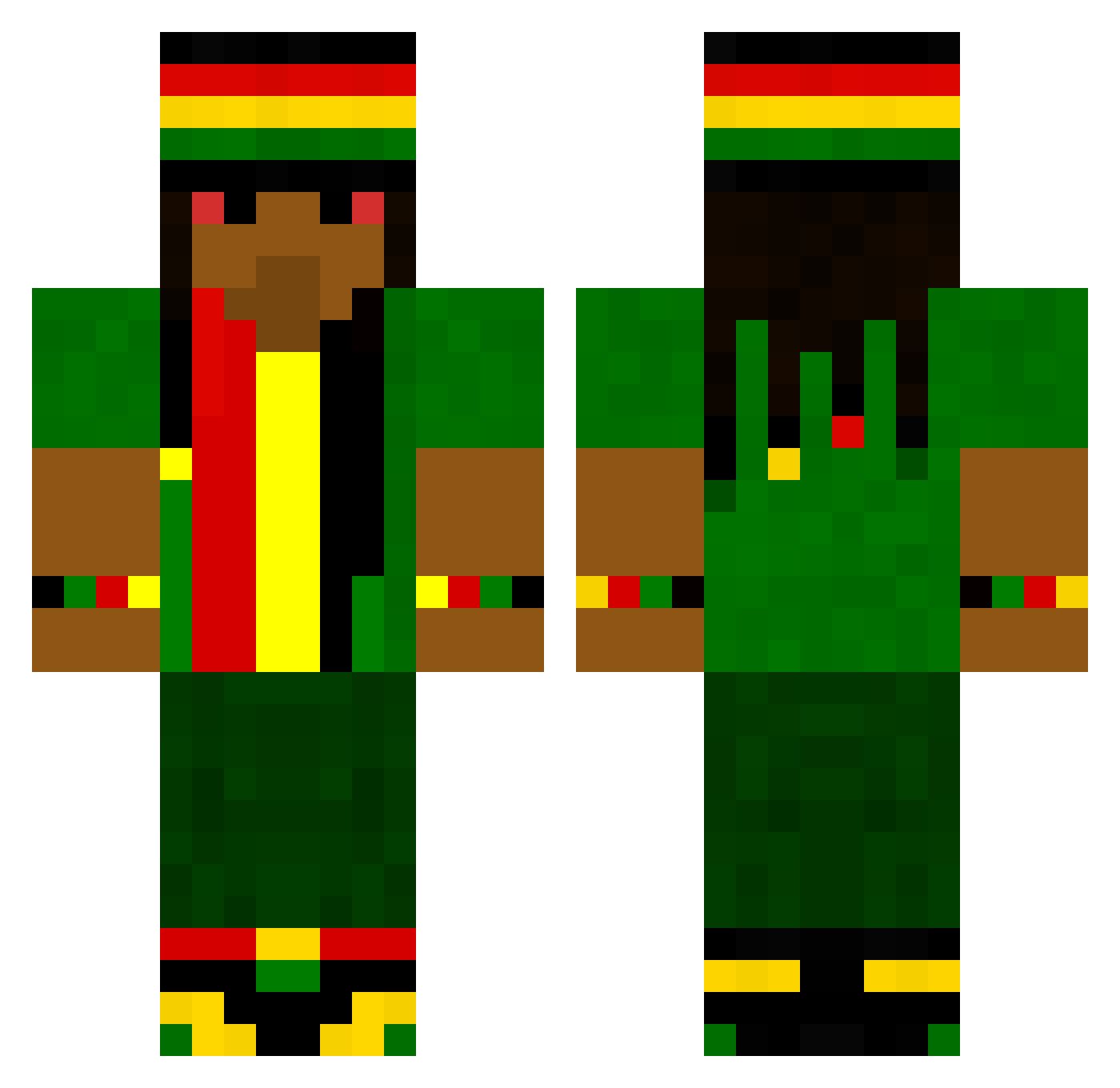 ksibo Minecraft skin, front and back view