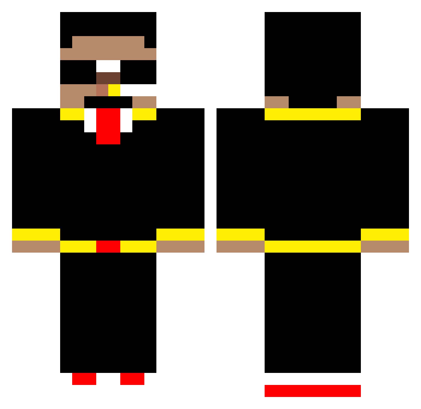 crankshaft Minecraft skin, front and back view