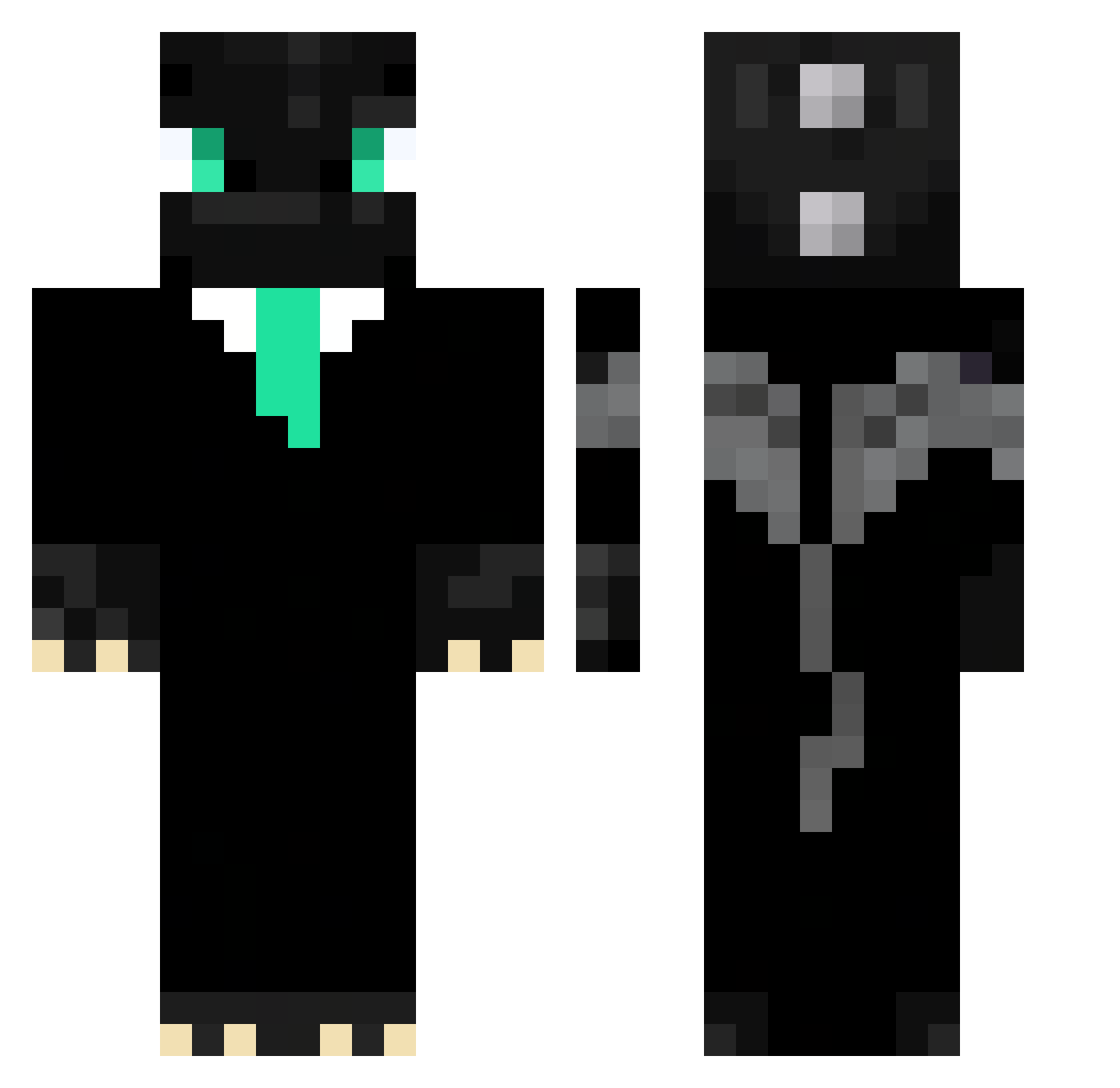 DragonTheDancer Minecraft skin, front and back view