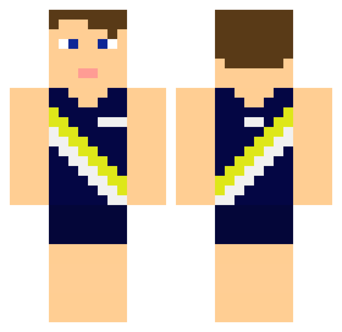 Mectane Minecraft skin, front and back view