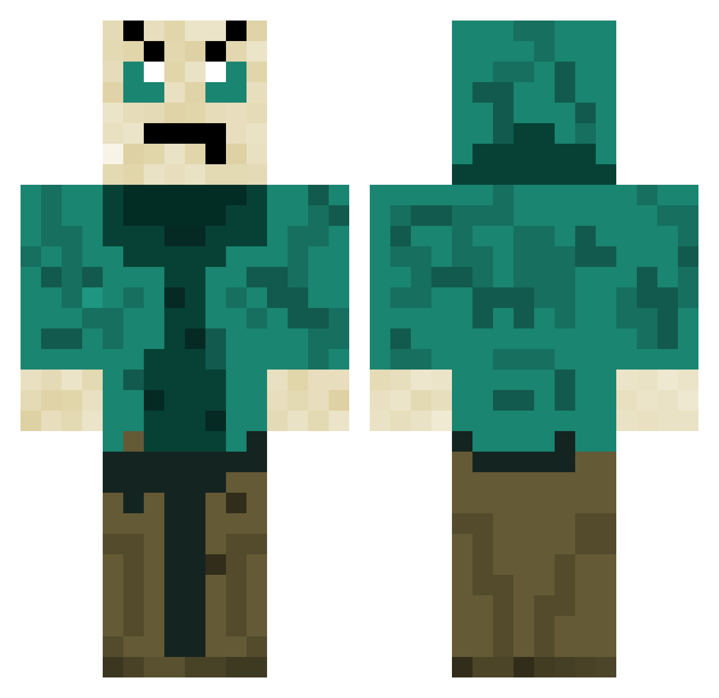 ApYr_VEVO Minecraft skin, front and back view