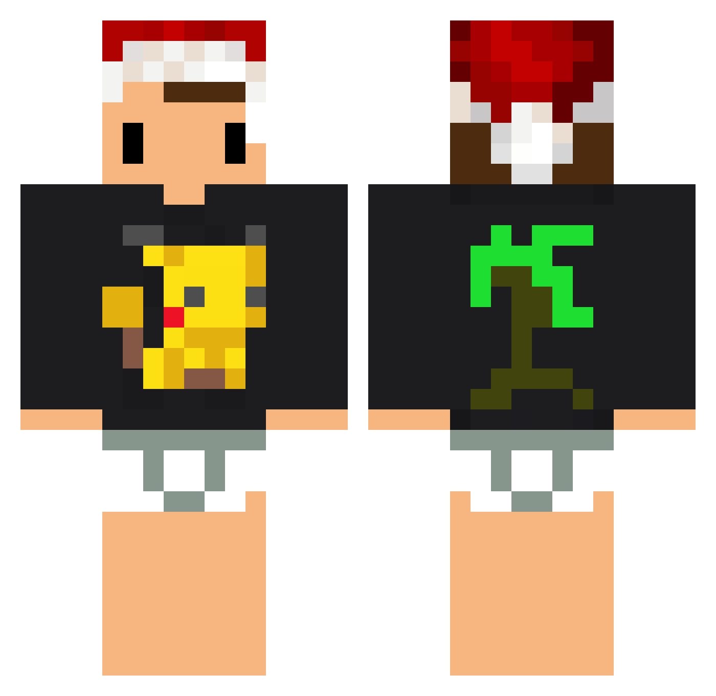 HotweIIs33 Minecraft skin, front and back view