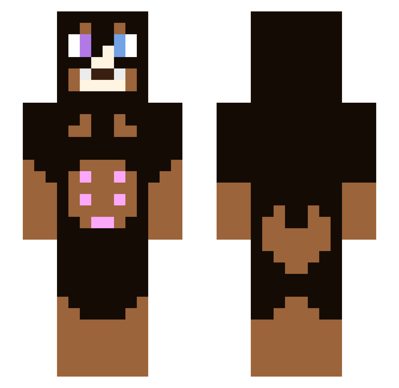 BumbleBea132 Minecraft skin, front and back view