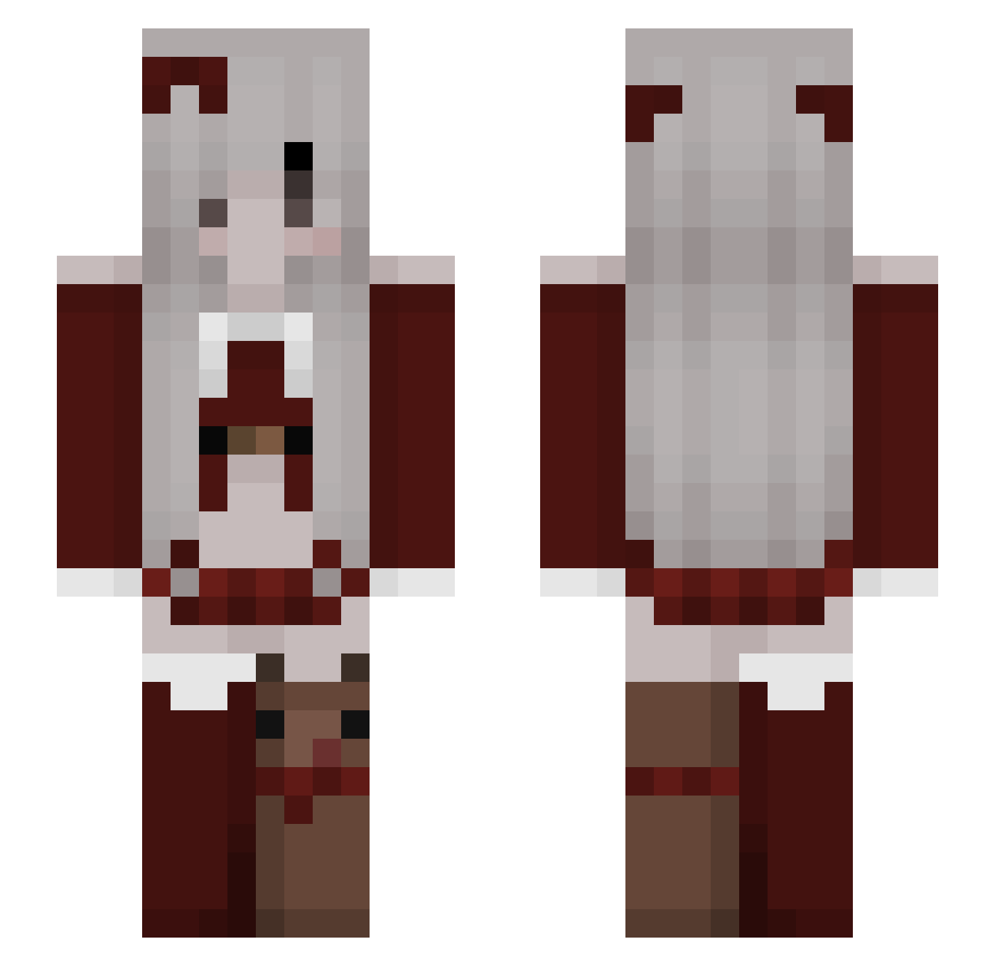 Valkyire0v0 Minecraft skin, front and back view