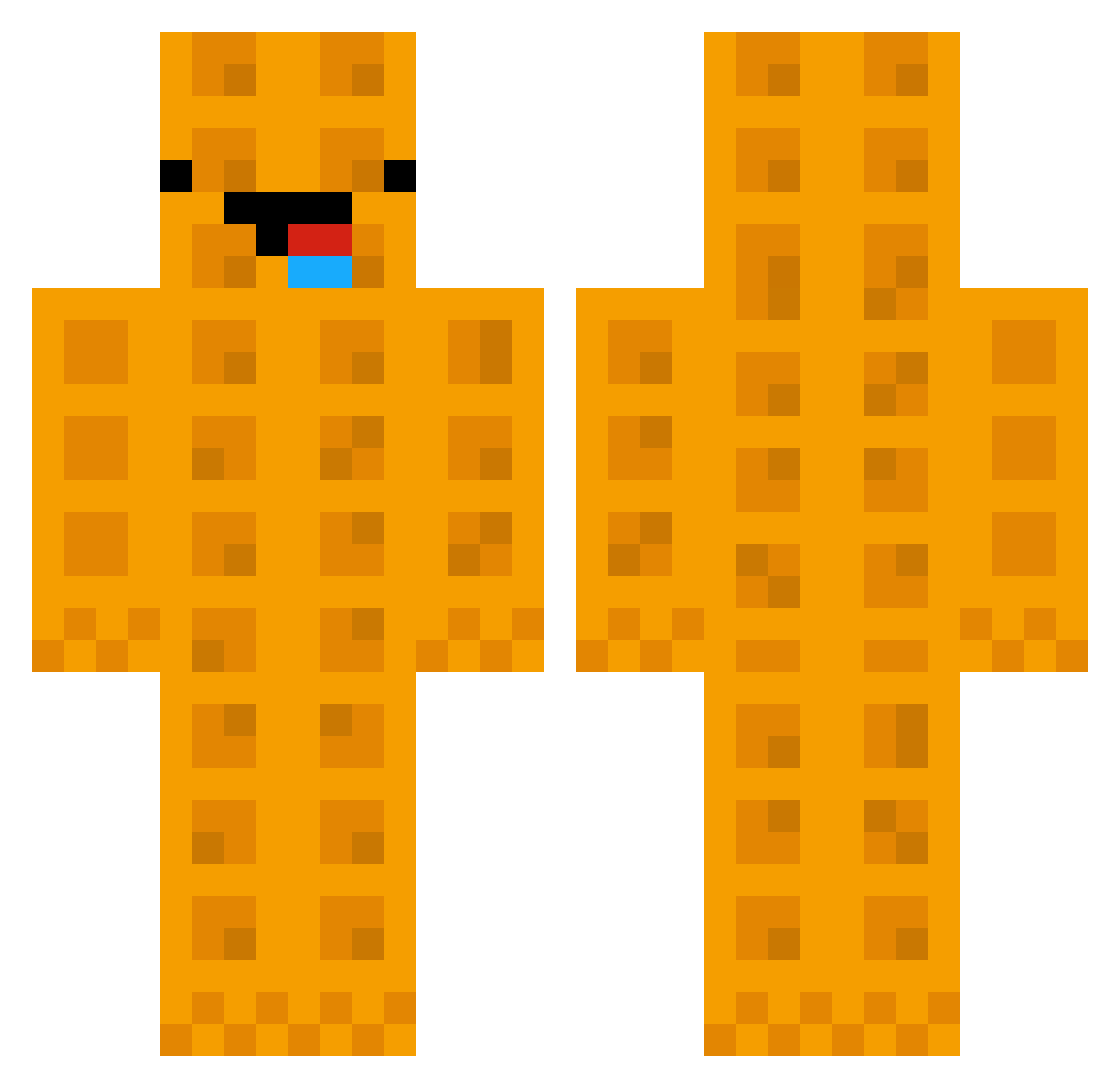 Gauffio Minecraft skin, front and back view