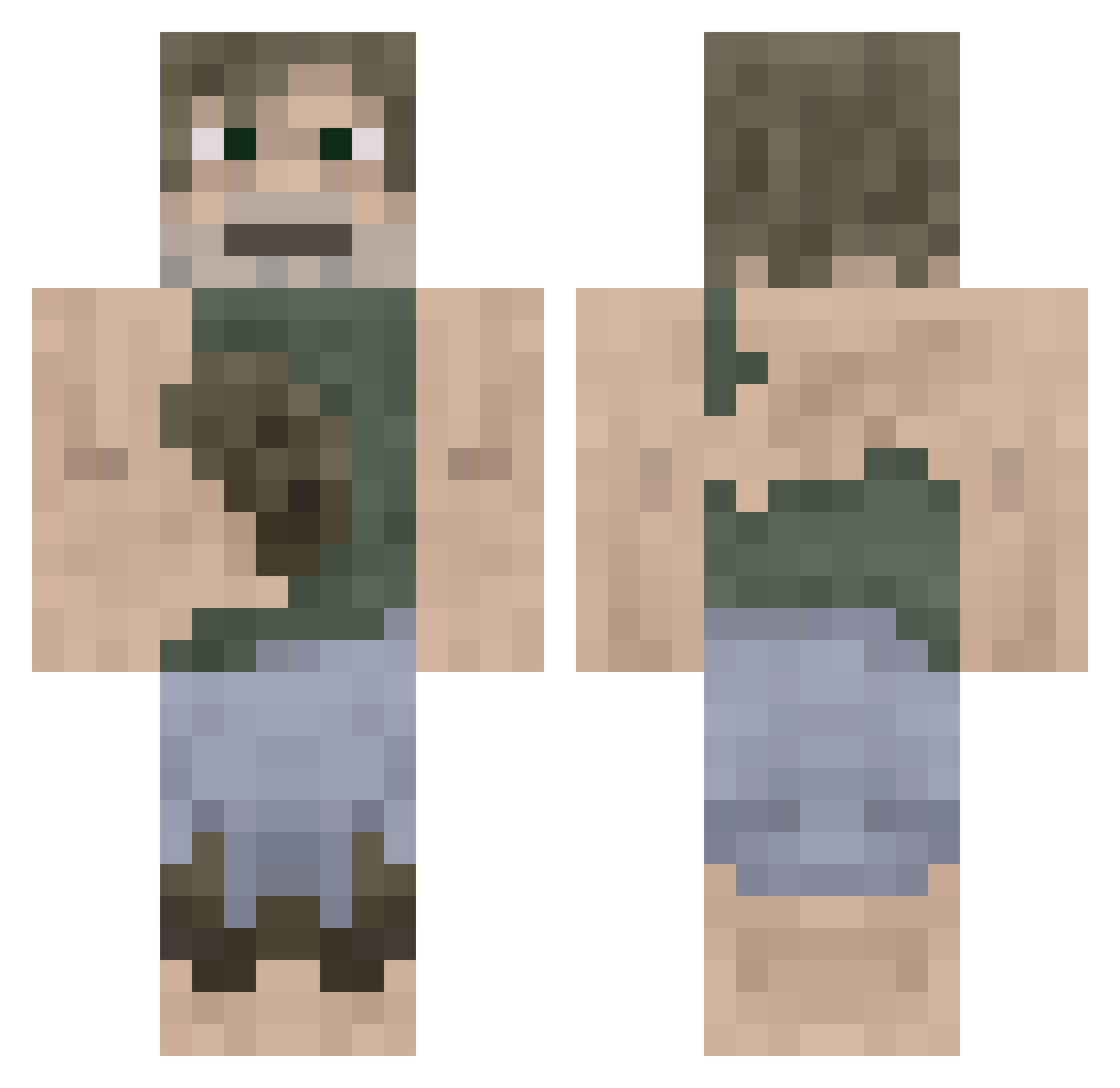 wob Minecraft skin, front and back view