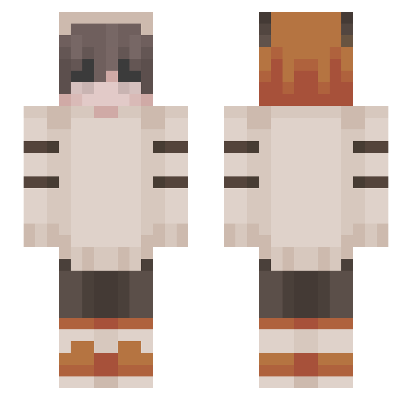 HoiJishin Minecraft skin, front and back view