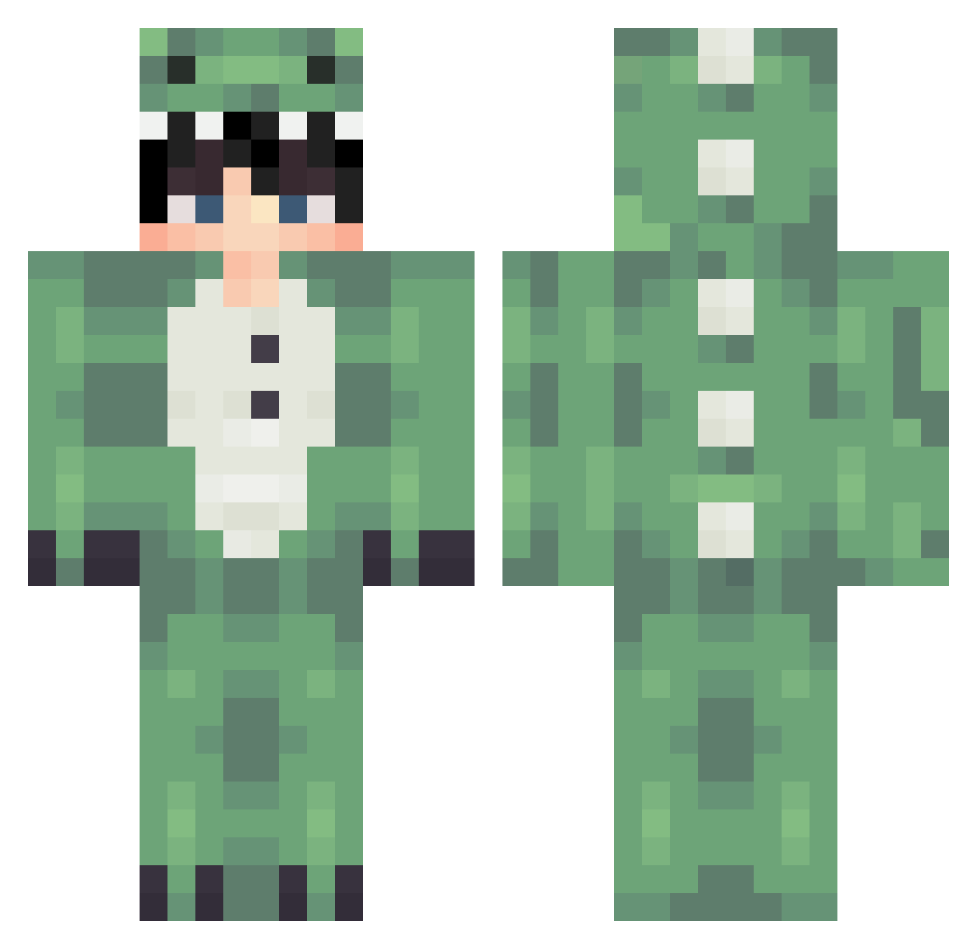 ESPivamm Minecraft skin, front and back view