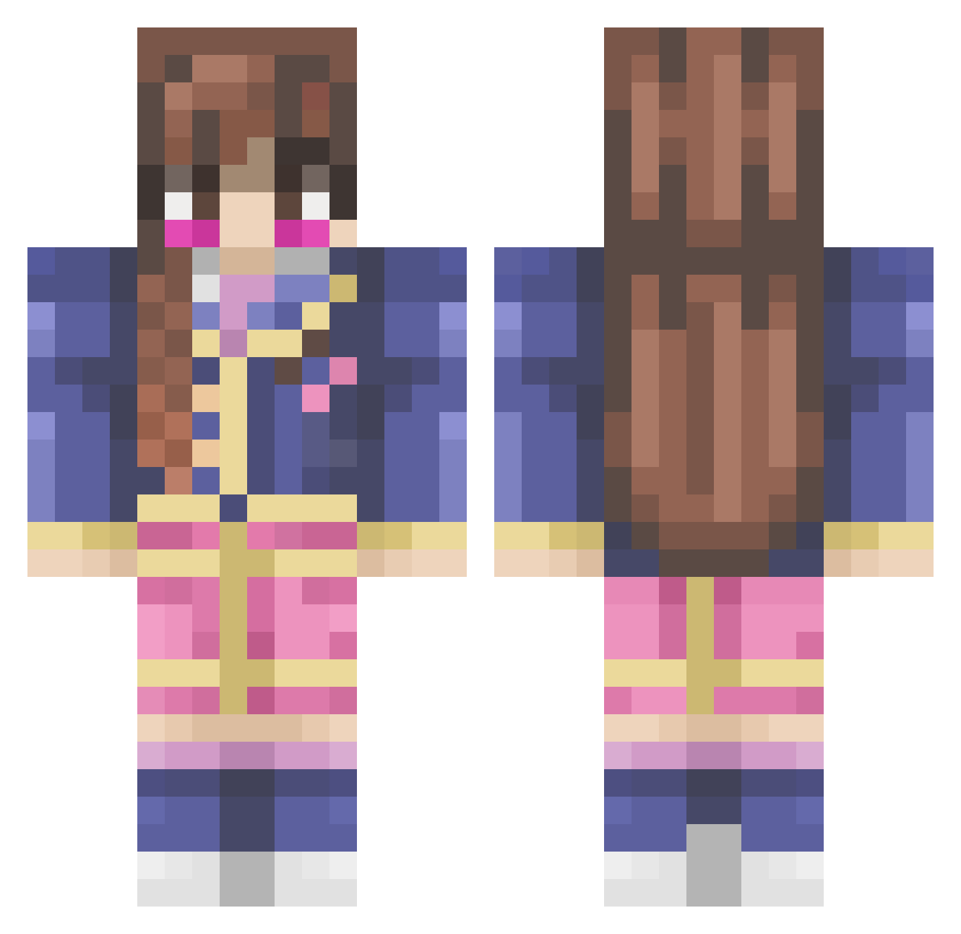 Iscariotic Minecraft skin, front and back view