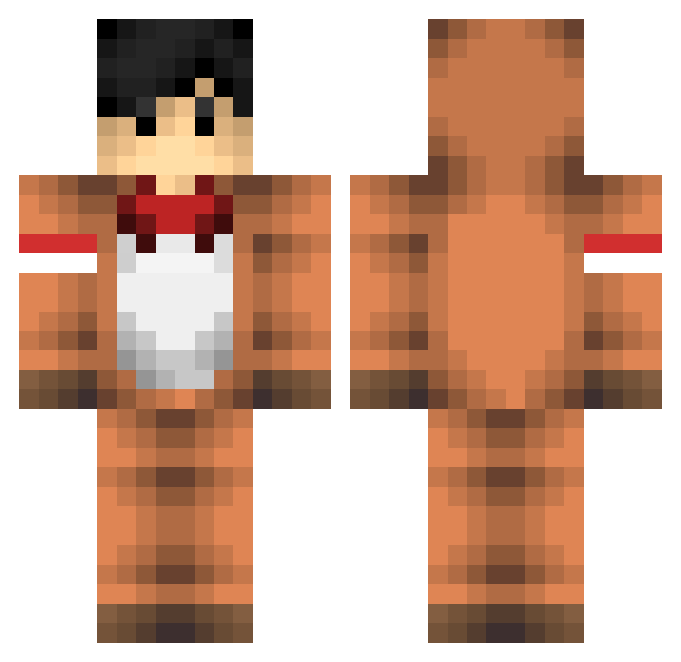 Bowo_TikTok Minecraft skin, front and back view