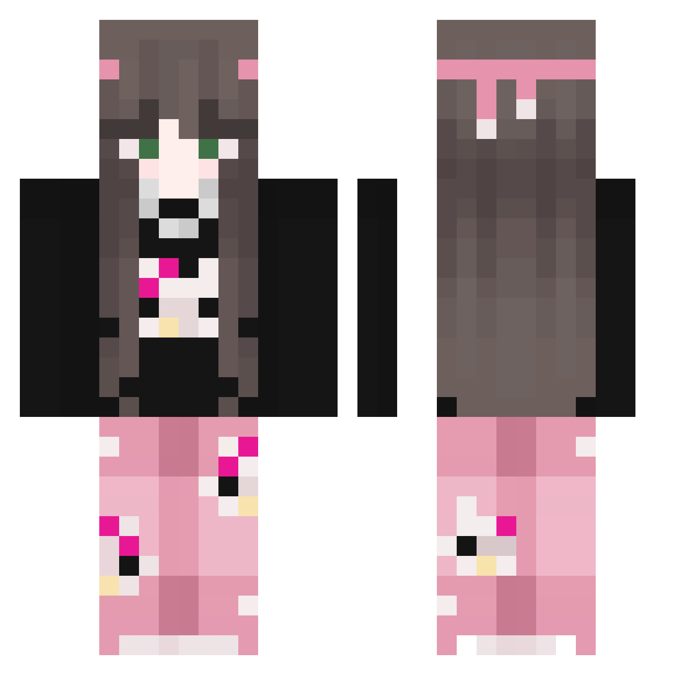 _Xzona_ Minecraft skin, front and back view